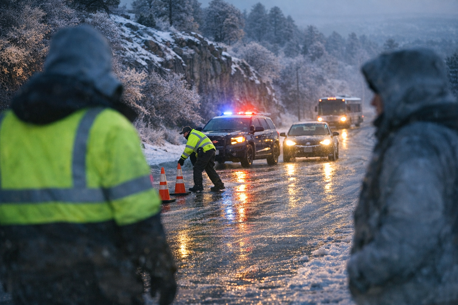 County delays nonessential services until 10 a.m. after icy roads ...
