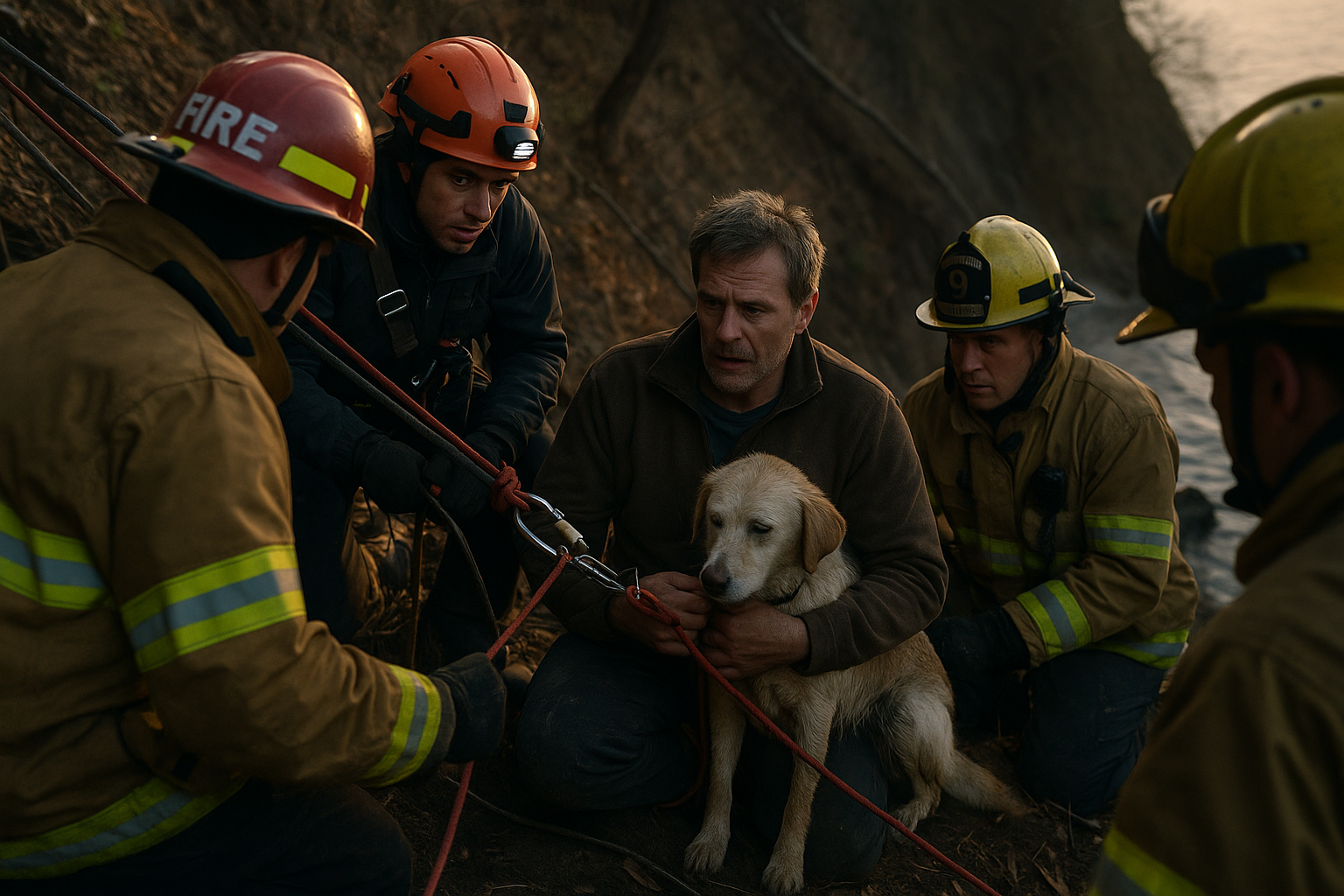 Volunteers and Fire Crews Rescue Man and Dog from Bluff | Prism News