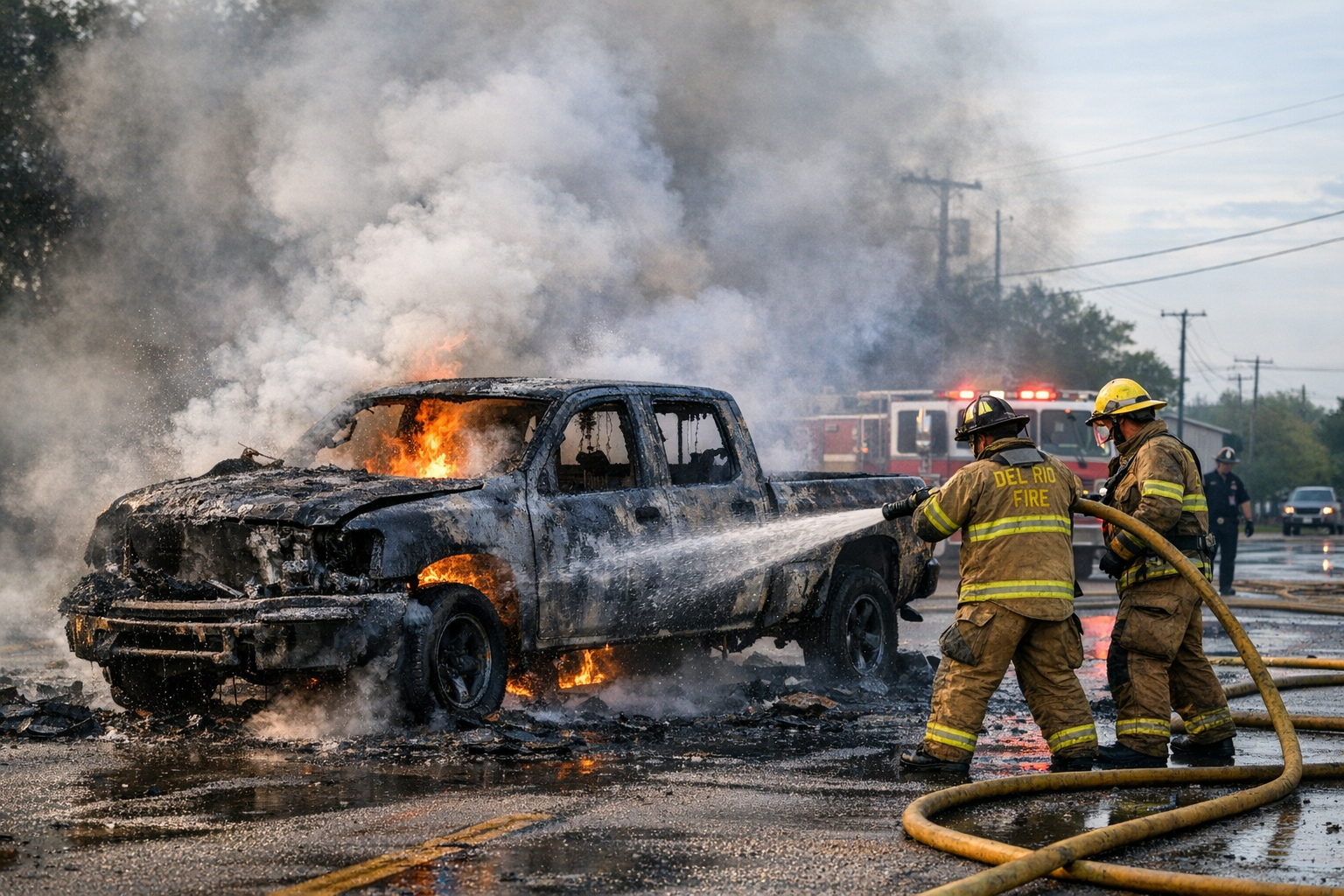 Pickup truck fire on North Bedell Avenue causes total loss | Prism News