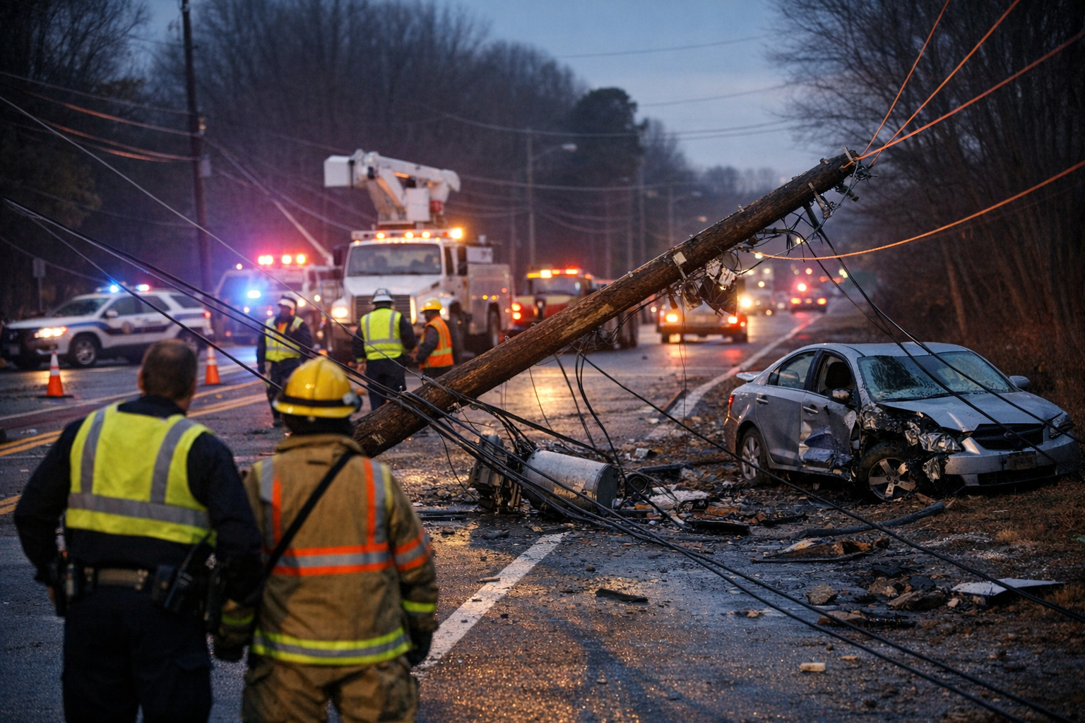 Two Greensboro Crashes Damage Utility Poles, Temporarily Close Multiple ...