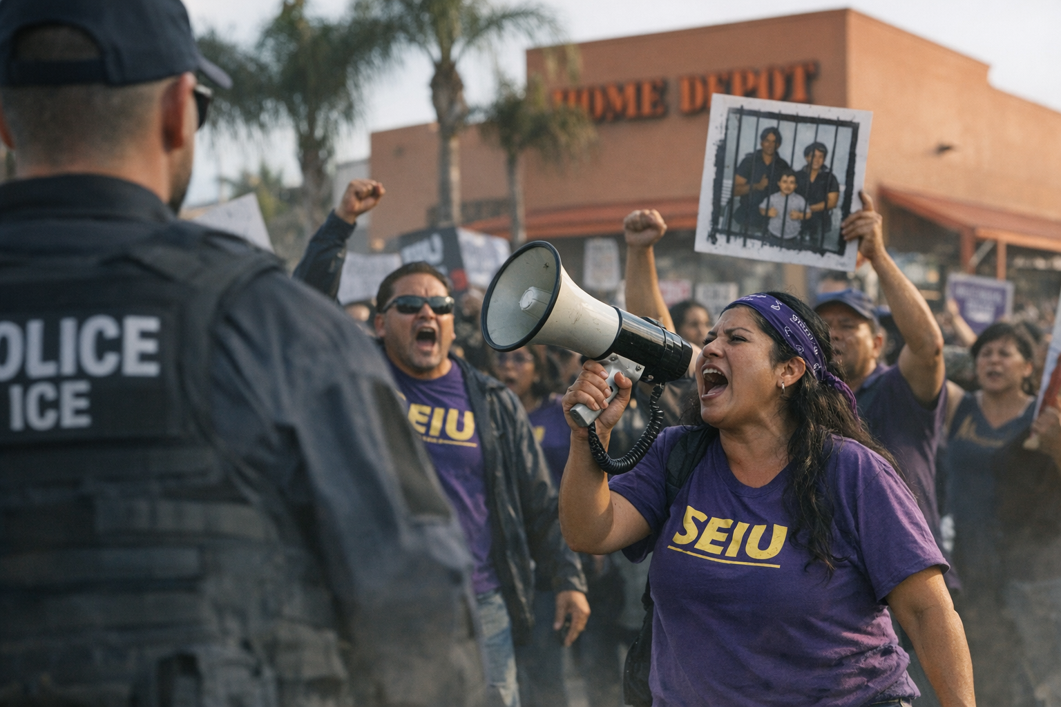 SEIU Local 721 Organizes LA ICE OUT Rally, Names Boycott Home Depot ...