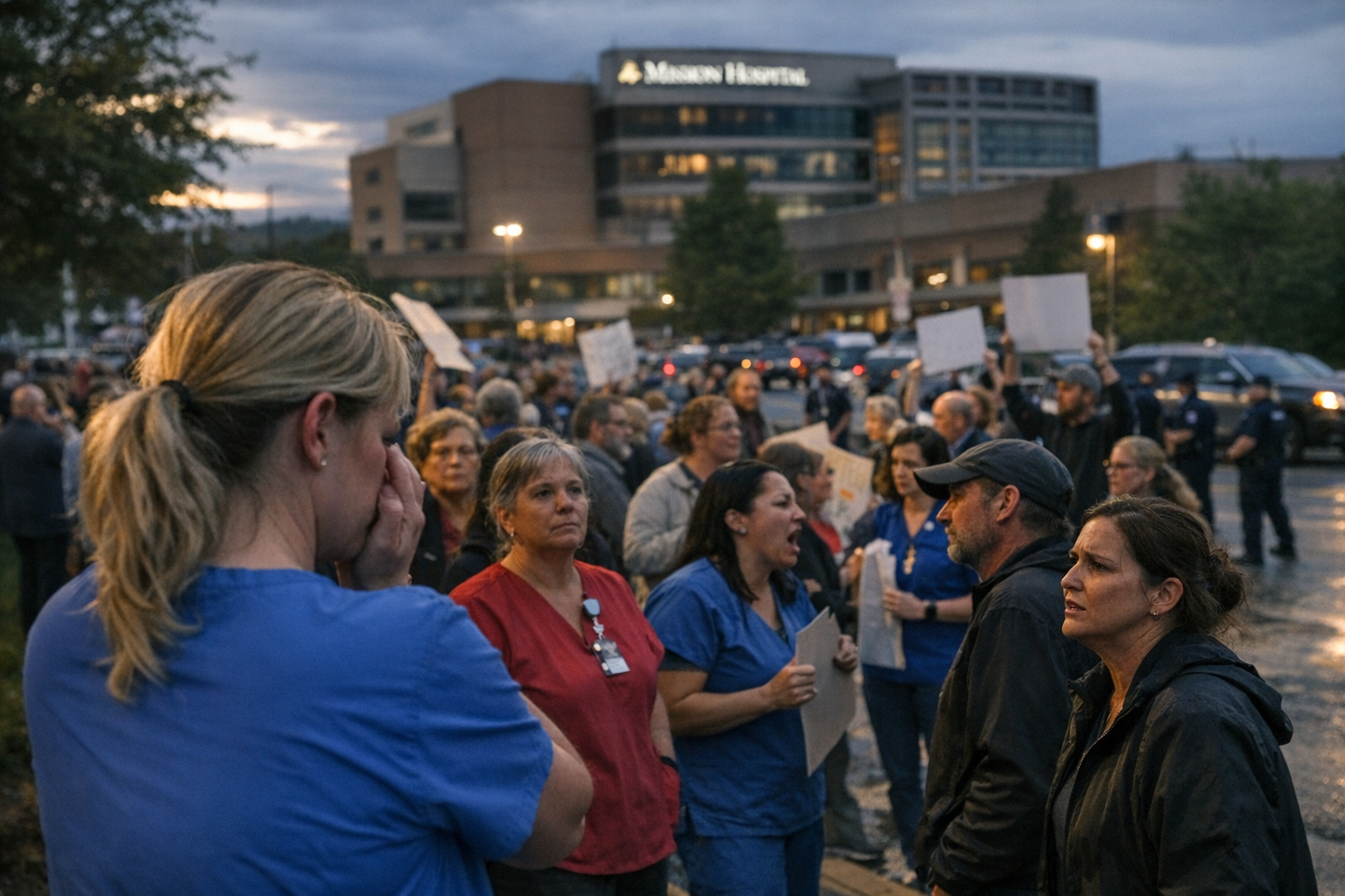 Dozens protest at Mission Hospital over nurse firing and patient safety ...