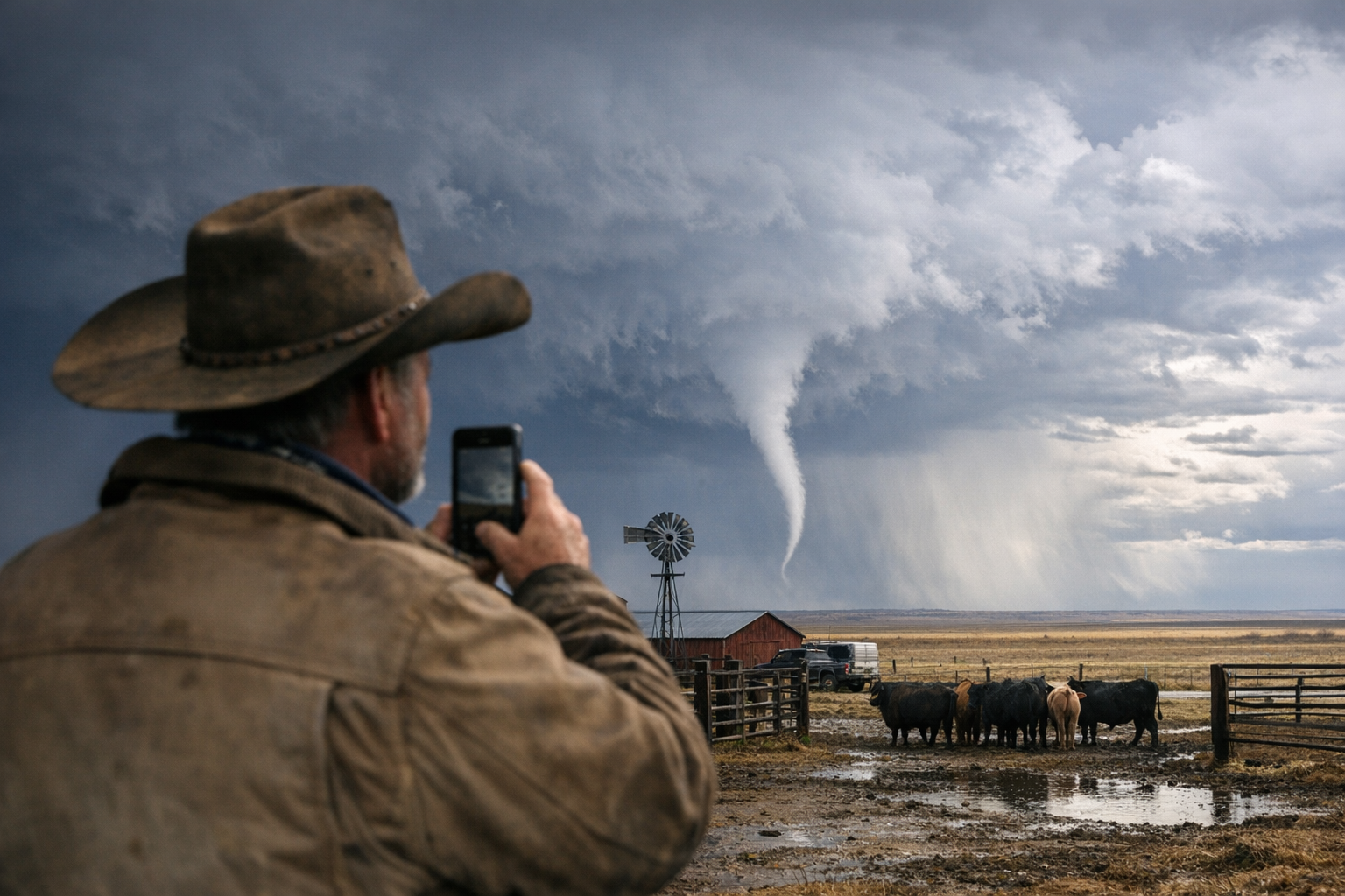 Rancher captures rare cold-air funnel cloud near Sterling during storm ...
