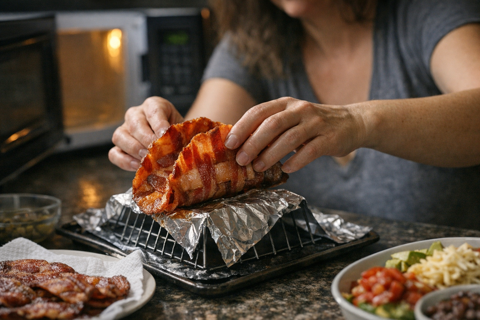 WickedStuffed shows how to make a bacon taco shell in under five ...