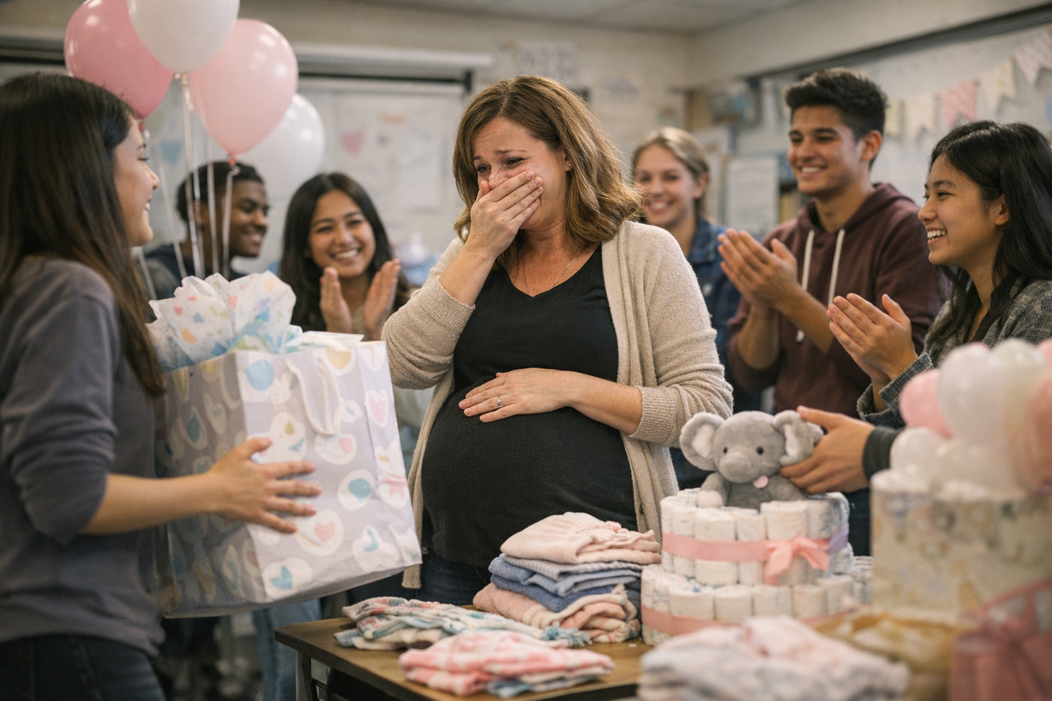 Students Surprises Pregnant Teacher With Baby Shower, Gifts and Support ...