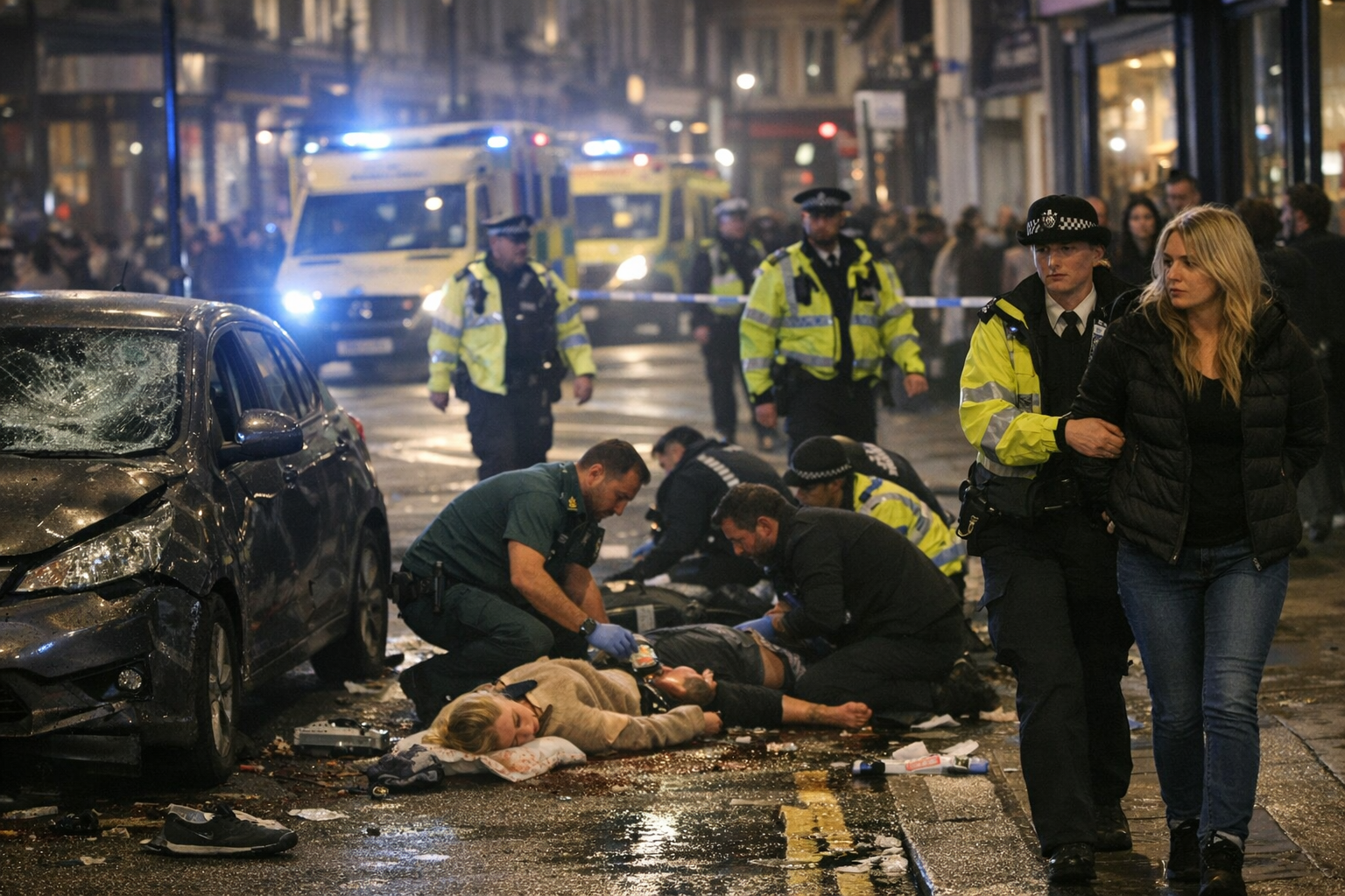 Woman arrested after car mows down pedestrians on central London street ...