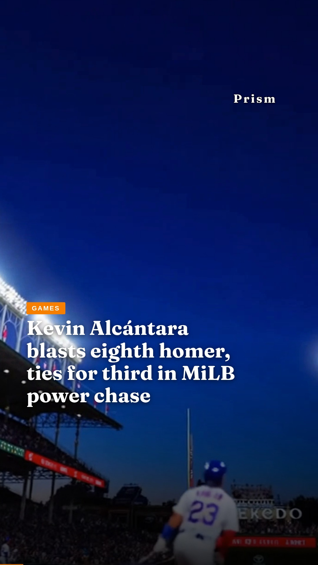 Kevin Alcántara blasts eighth homer, ties for third in MiLB power chase
