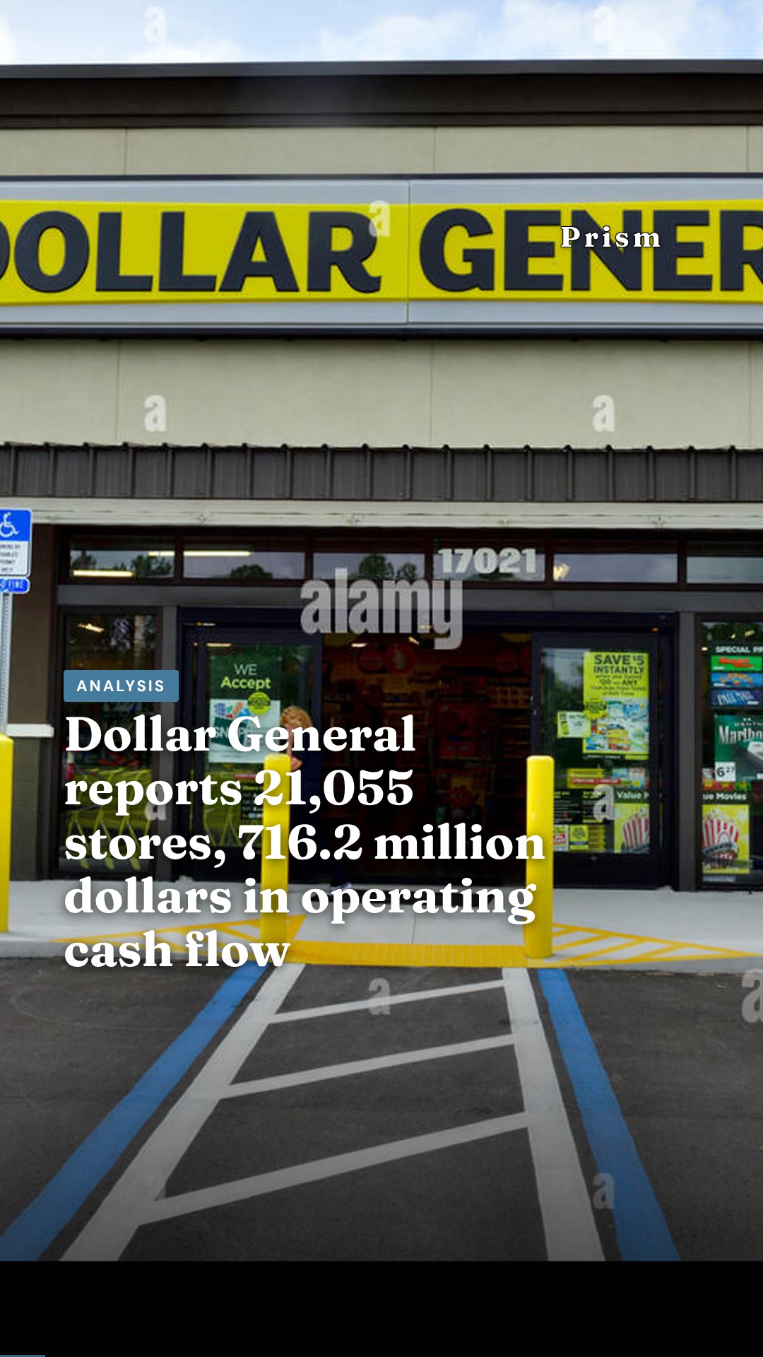 Dollar General reports 21,055 stores, 716.2 million dollars in operating cash flow