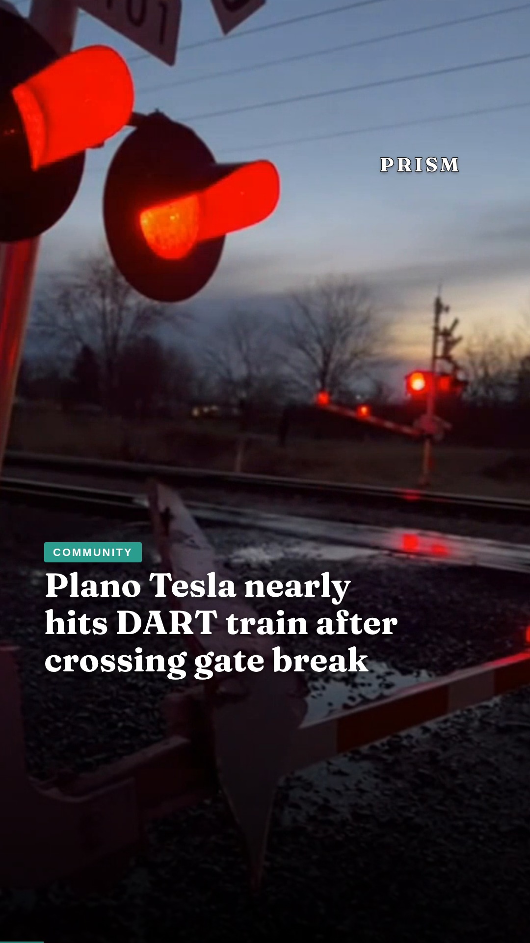 Plano Tesla nearly hits DART train after crossing gate break