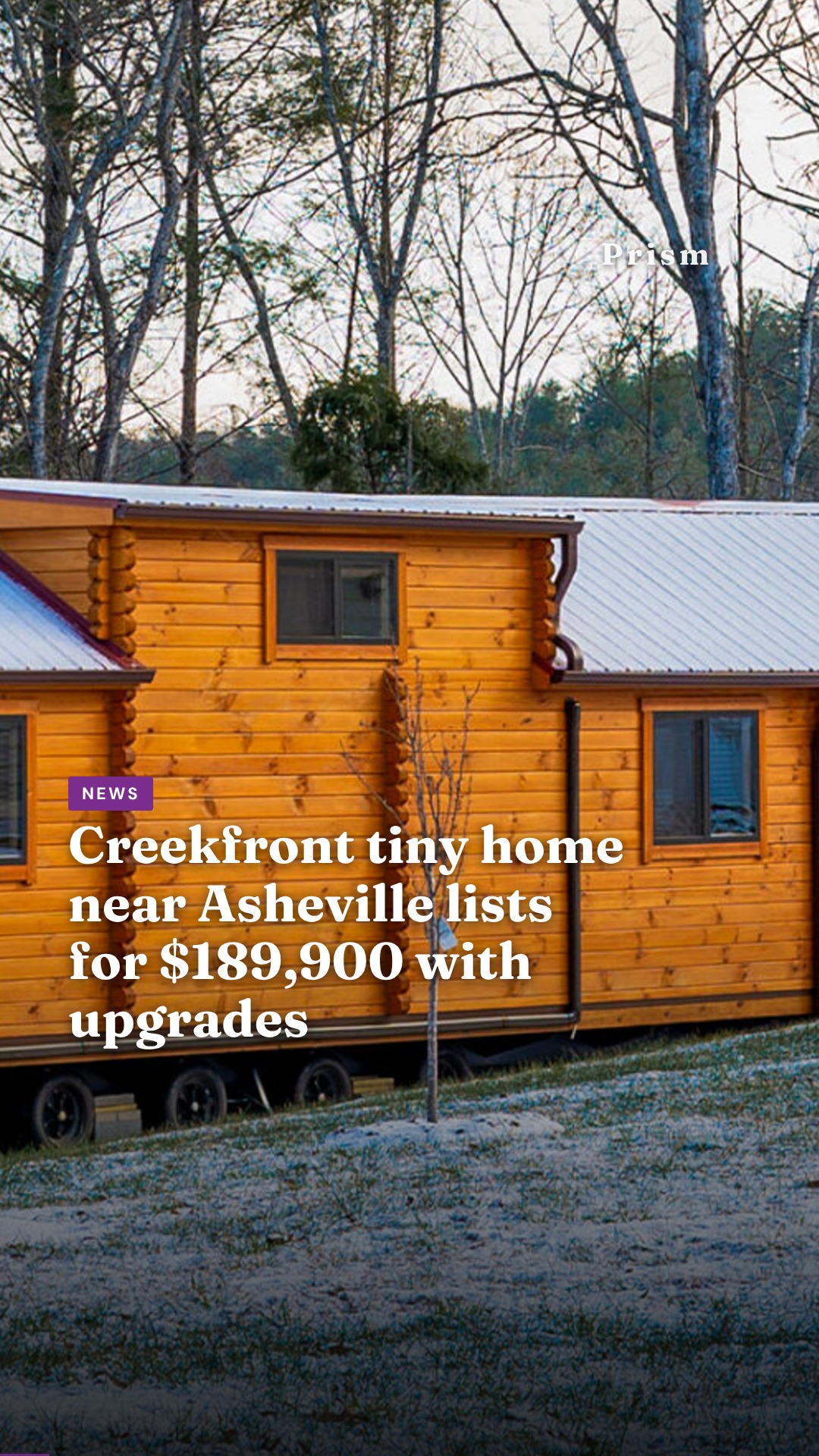 Creekfront tiny home near Asheville lists for $189,900 with upgrades