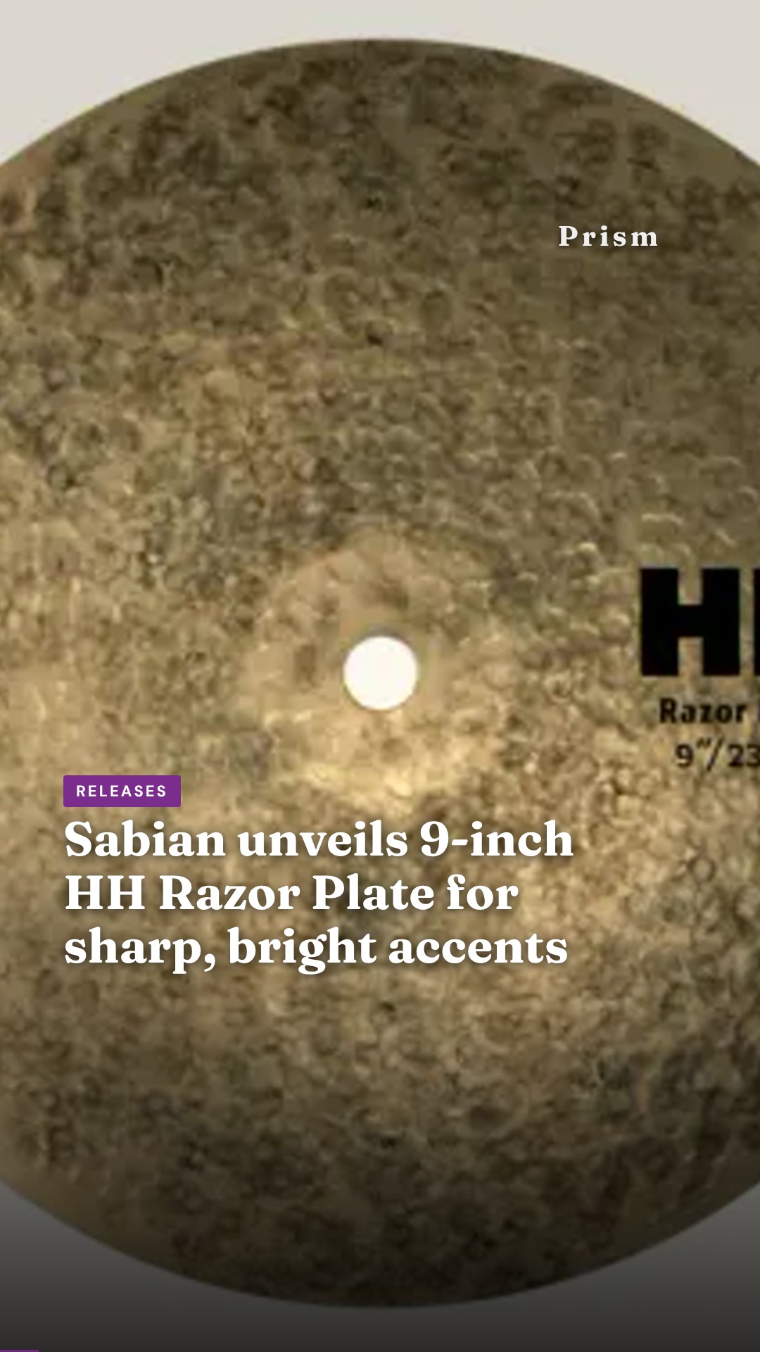 Sabian unveils 9-inch HH Razor Plate for sharp, bright accents