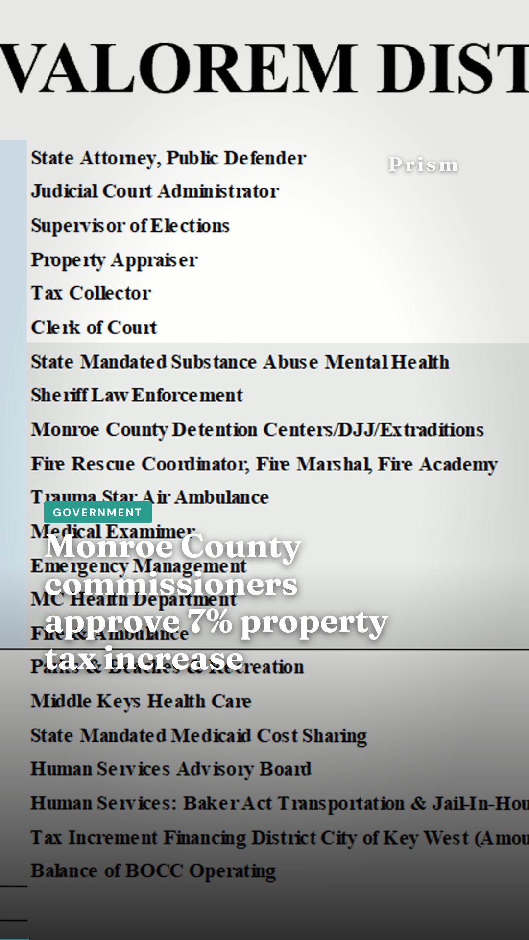 Monroe County commissioners approve 7% property tax increase