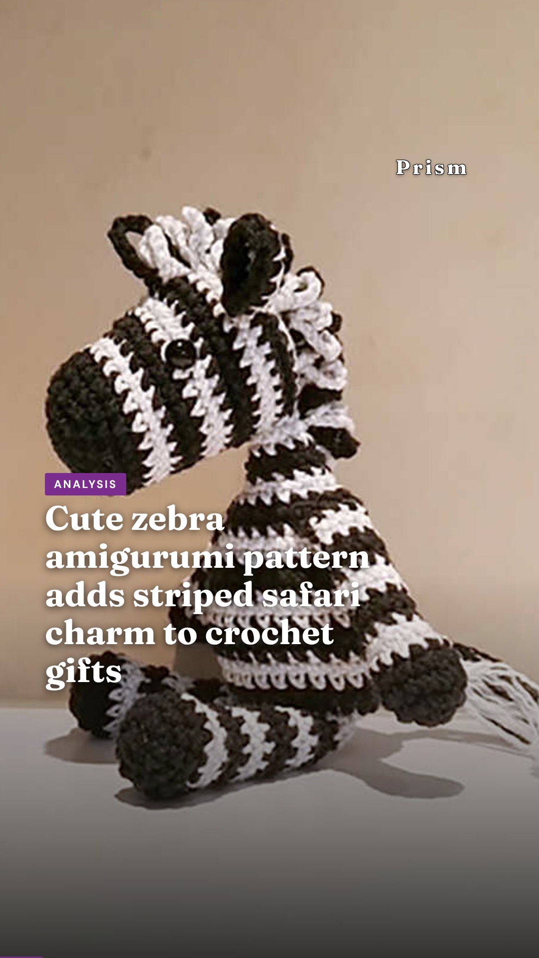Cute zebra amigurumi pattern adds striped safari charm to crochet gifts