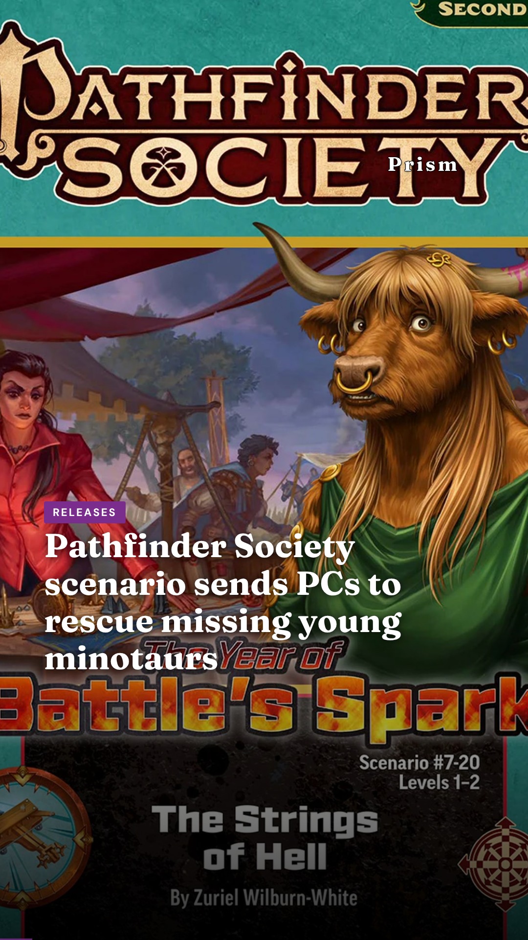 Pathfinder Society scenario sends PCs to rescue missing young minotaurs