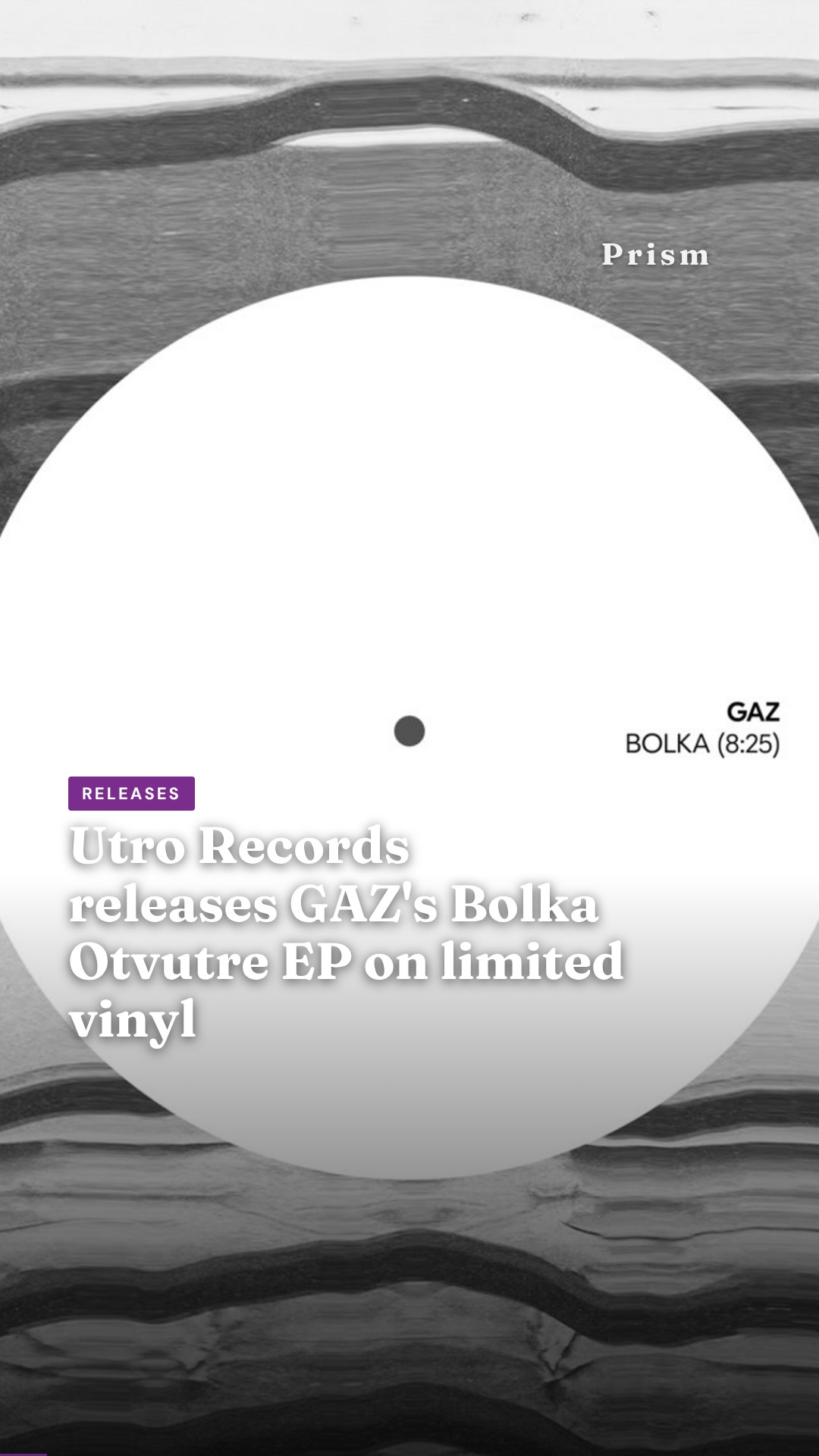 Utro Records releases GAZ's Bolka Otvutre EP on limited vinyl