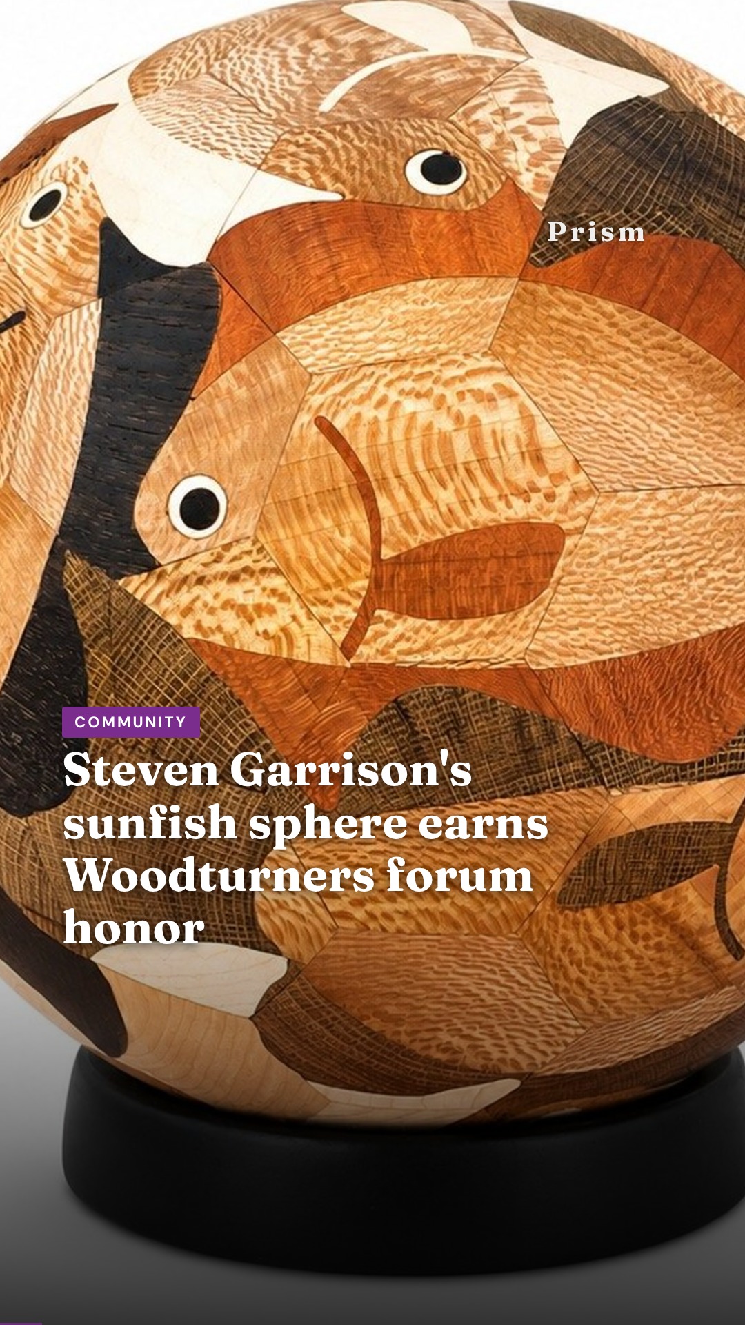 Steven Garrison's sunfish sphere earns Woodturners forum honor