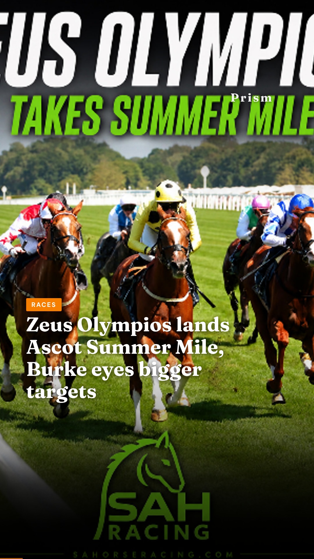 Zeus Olympios lands Ascot Summer Mile, Burke eyes bigger targets