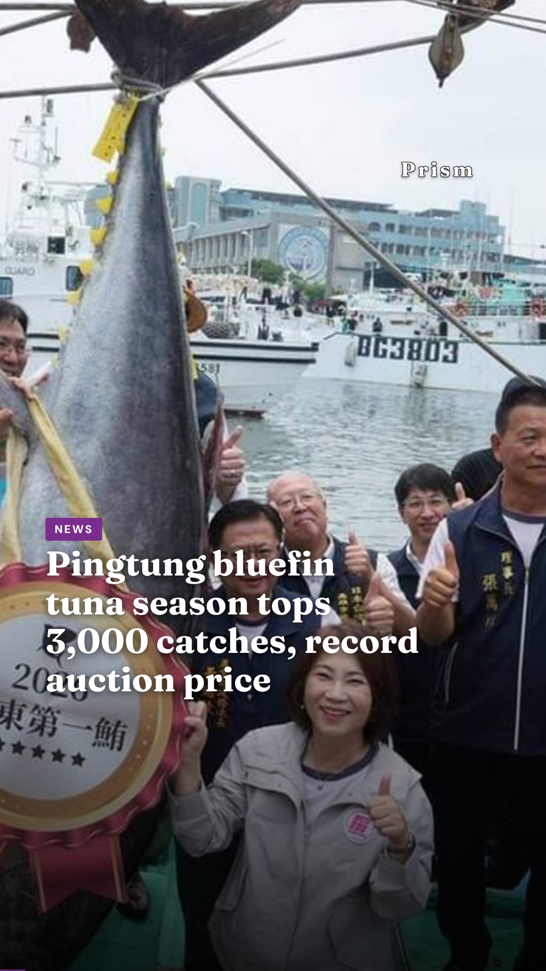 Pingtung bluefin tuna season tops 3,000 catches, record auction price
