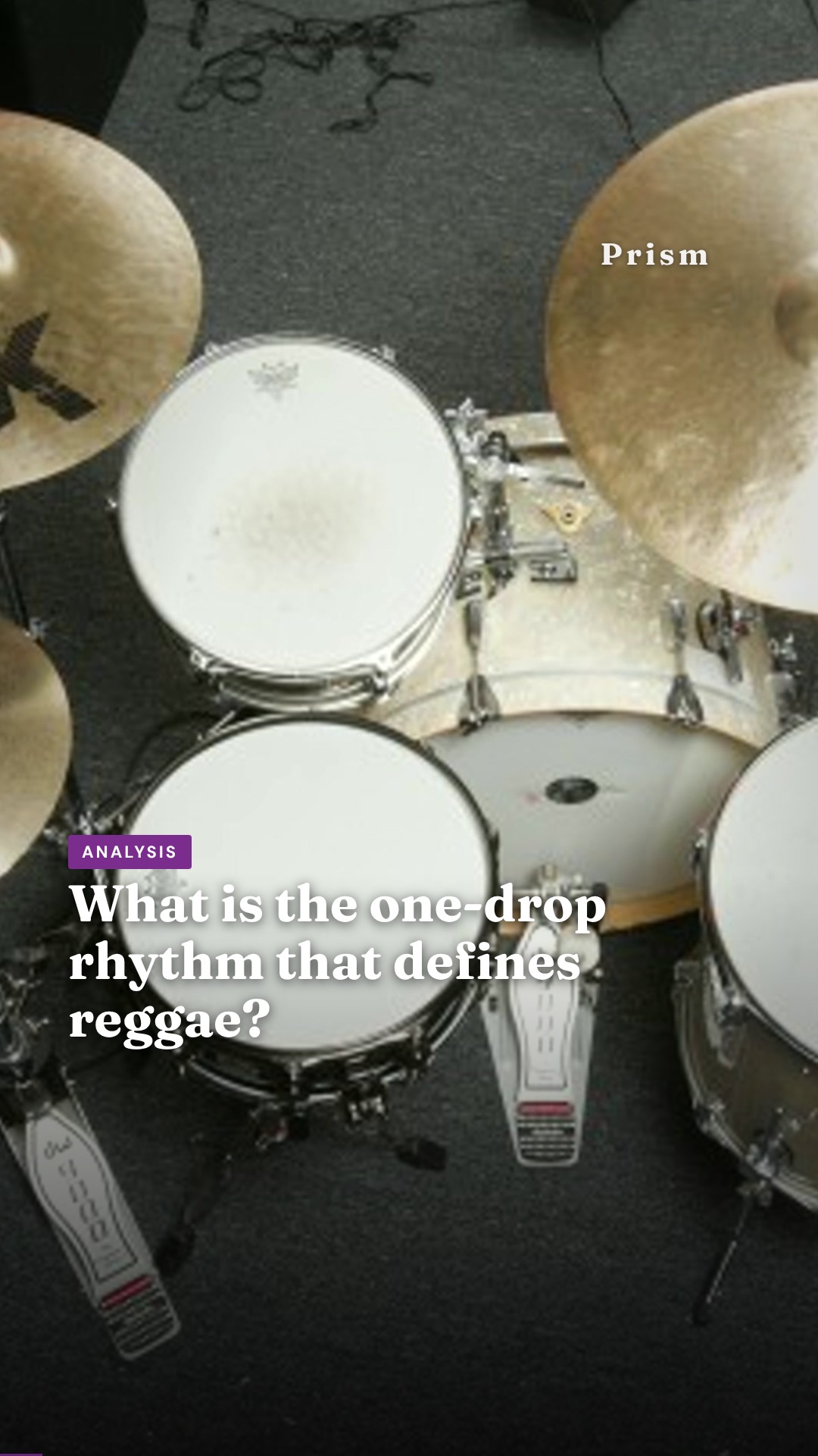 What is the one-drop rhythm that defines reggae?