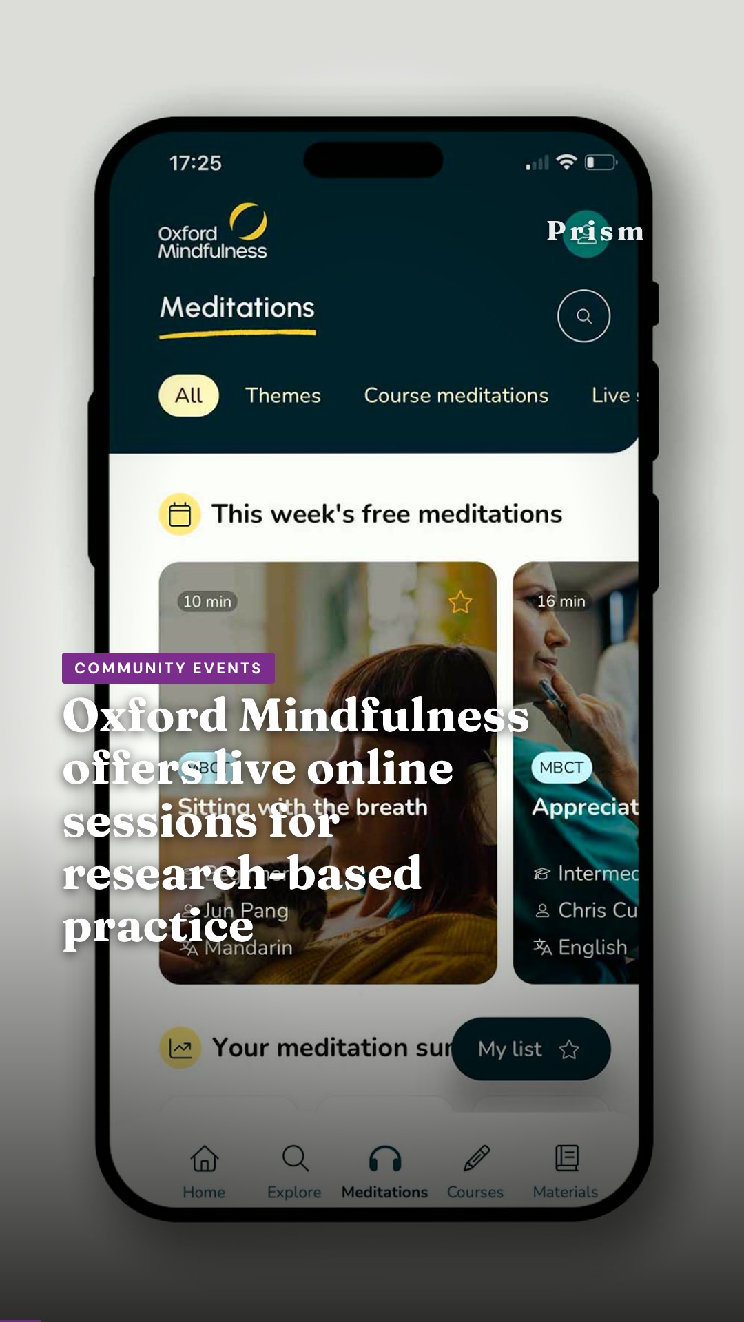 Oxford Mindfulness offers live online sessions for research-based practice