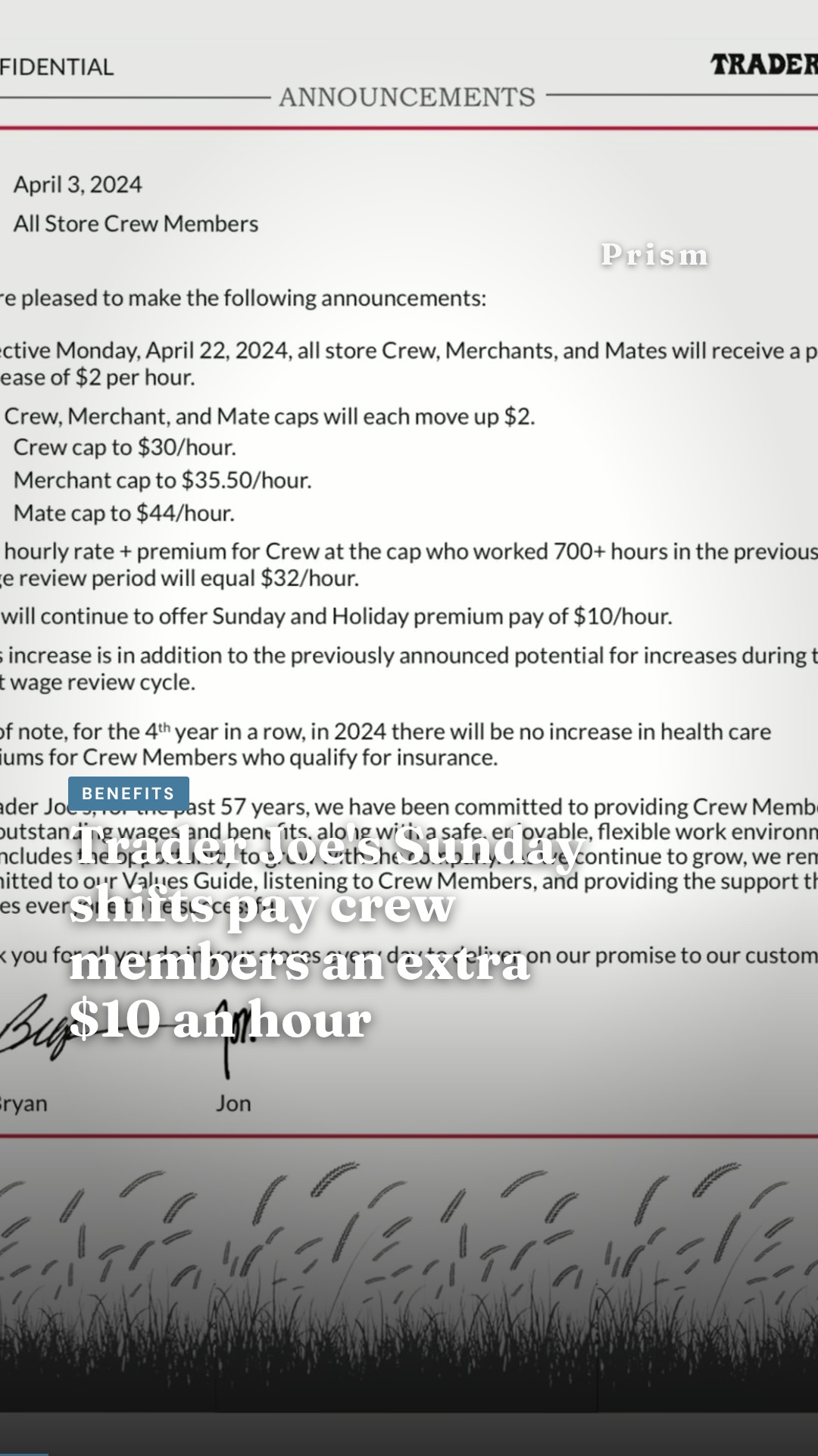 Trader Joe's Sunday shifts pay crew members an extra $10 an hour