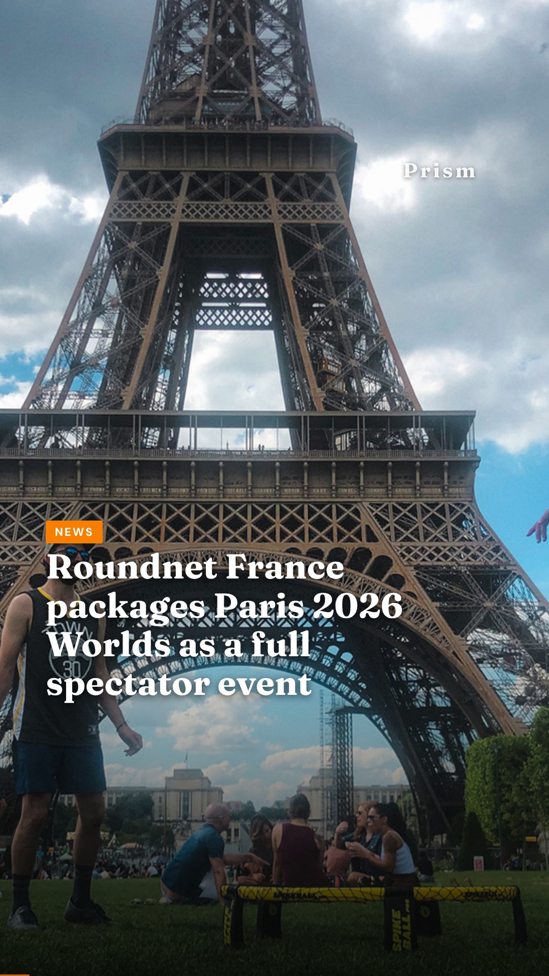 Roundnet France packages Paris 2026 Worlds as a full spectator event