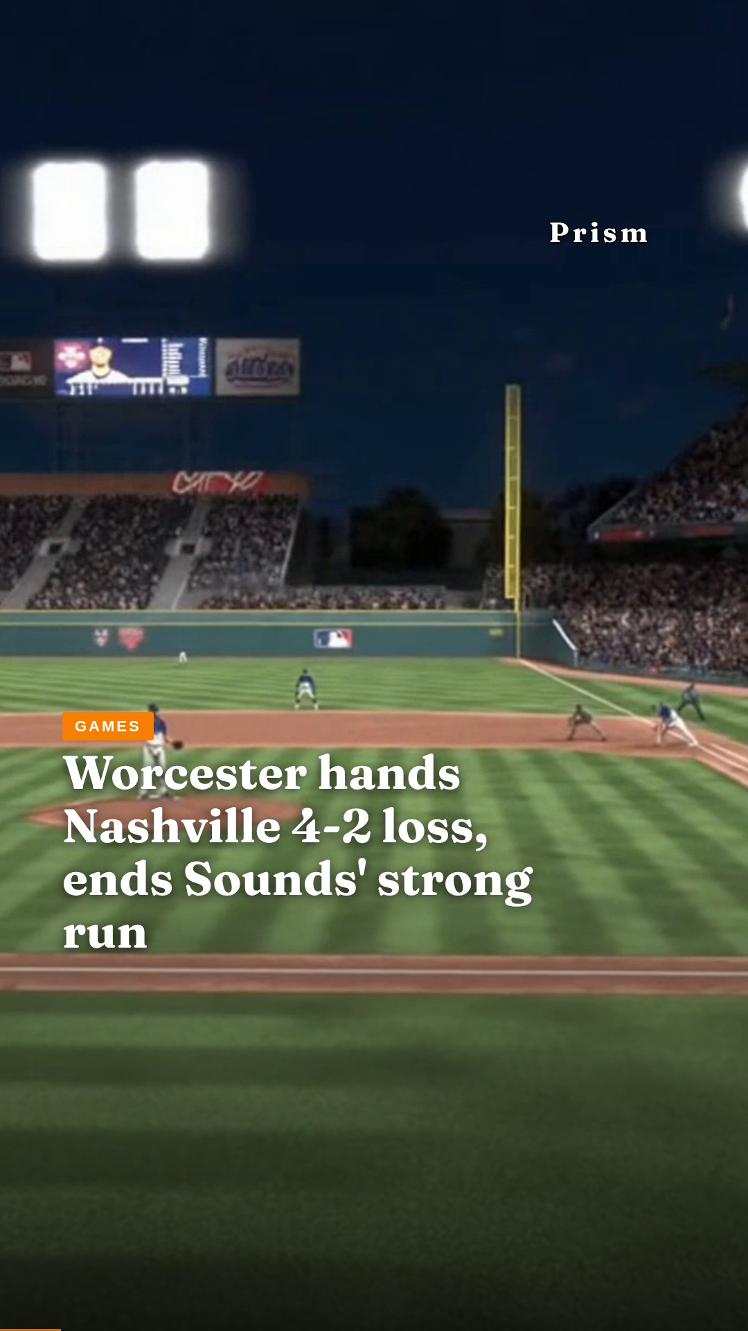 Worcester hands Nashville 4-2 loss, ends Sounds' strong run