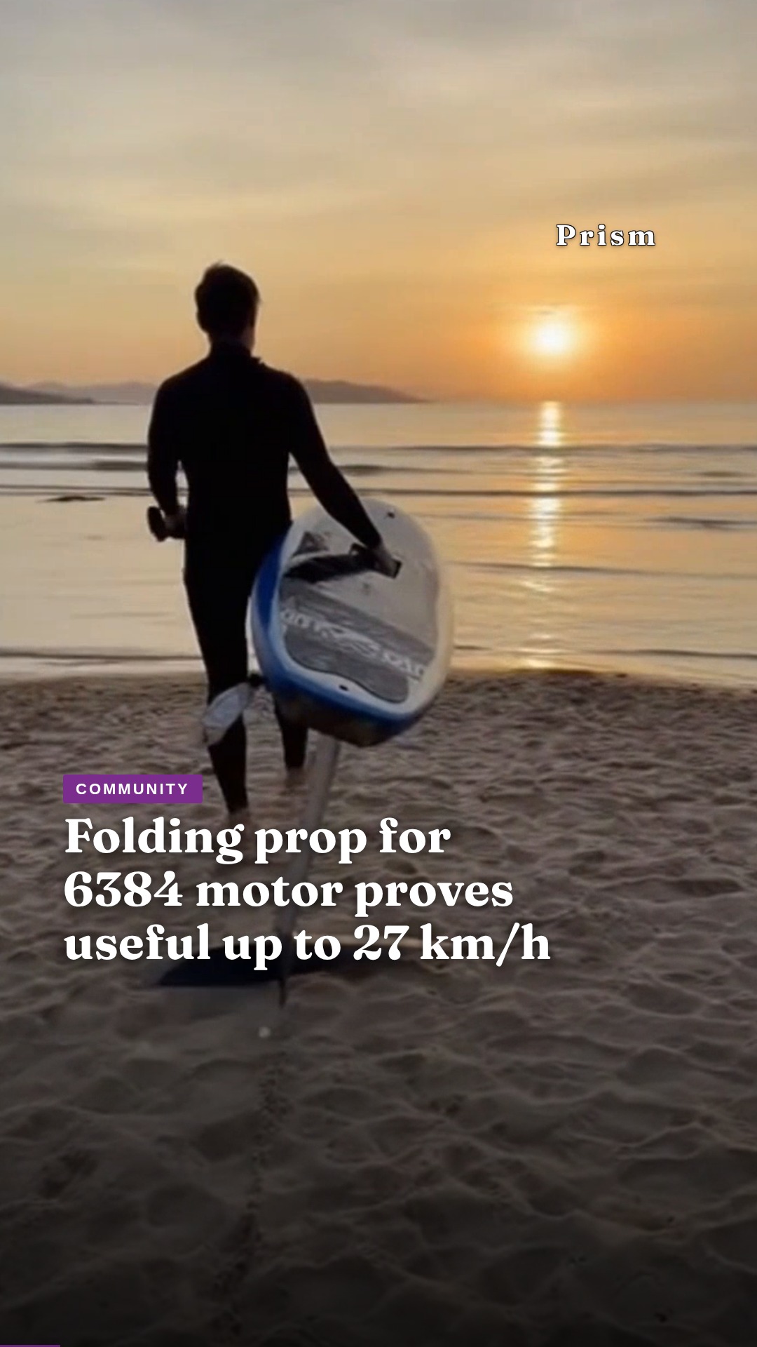 Folding prop for 6384 motor proves useful up to 27 km/h