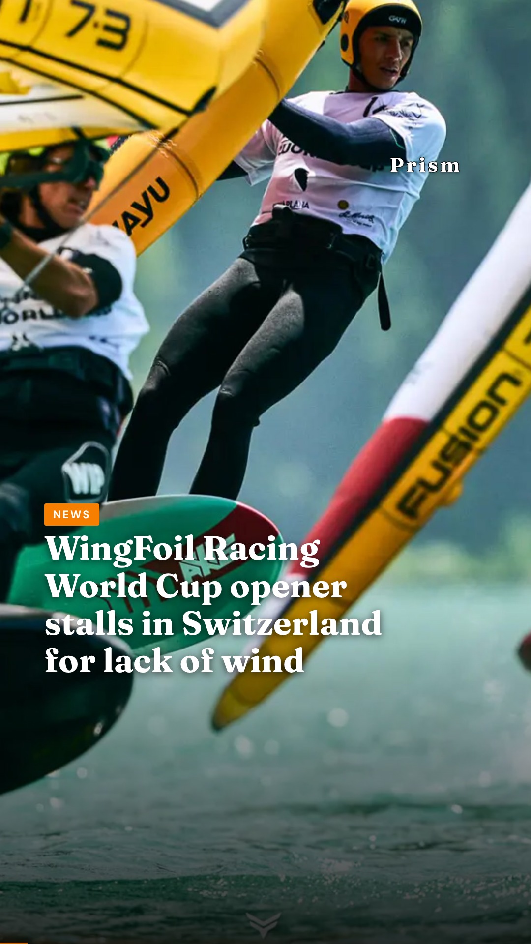 WingFoil Racing World Cup opener stalls in Switzerland for lack of wind