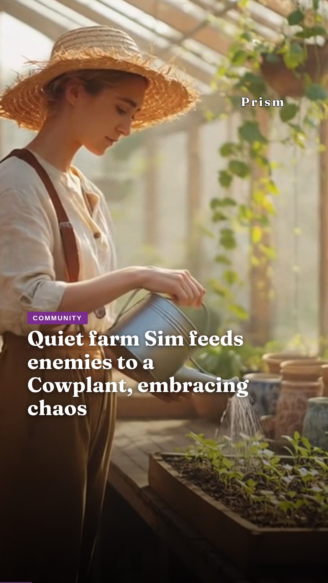 Quiet farm Sim feeds enemies to a Cowplant, embracing chaos