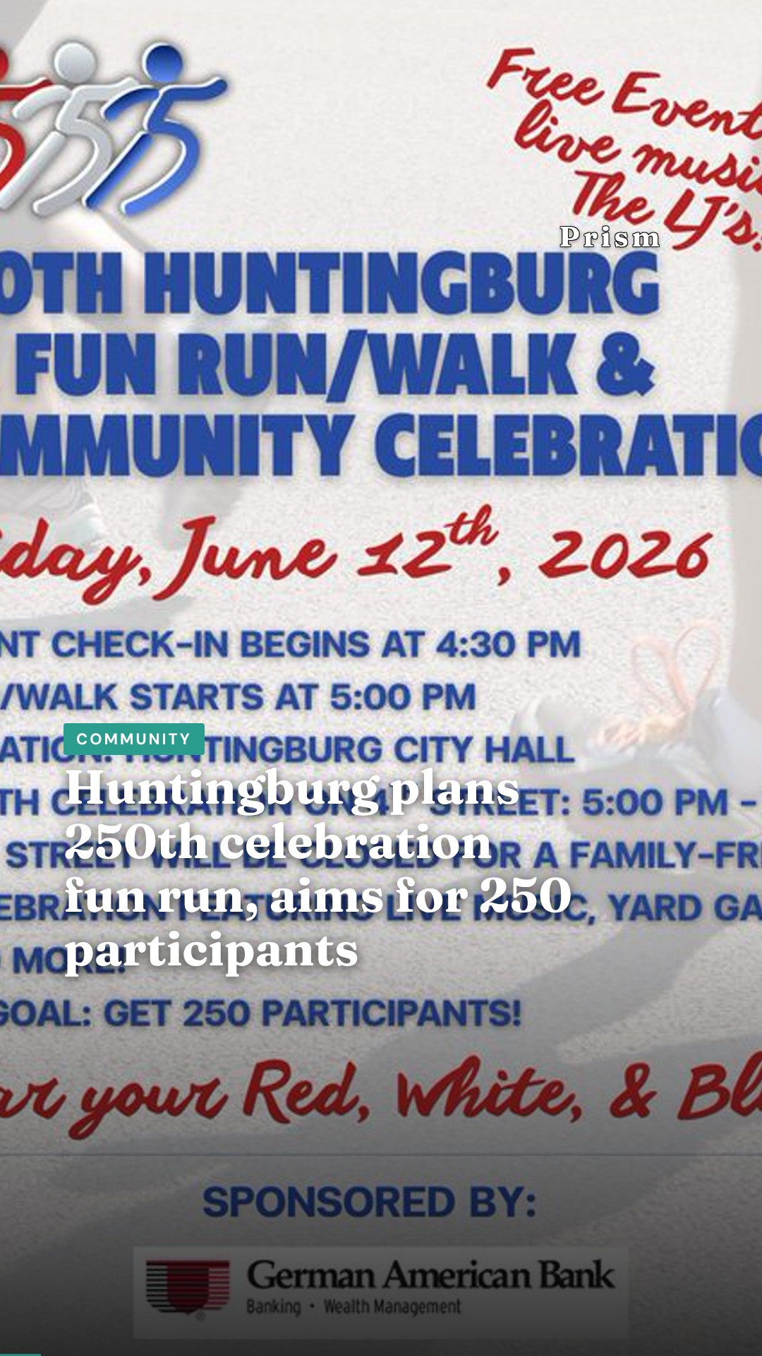 Huntingburg plans 250th celebration fun run, aims for 250 participants
