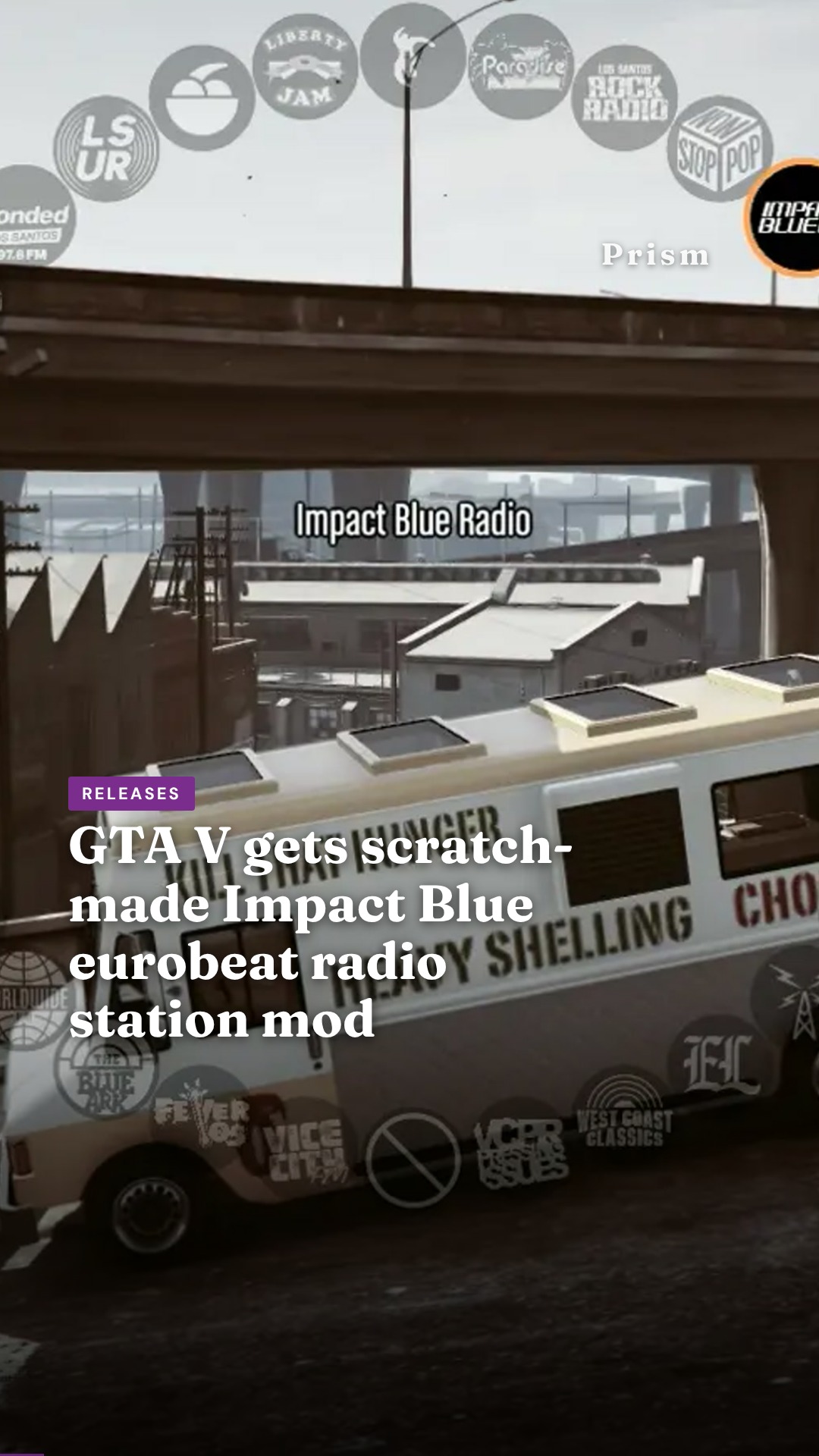 GTA V gets scratch-made Impact Blue eurobeat radio station mod