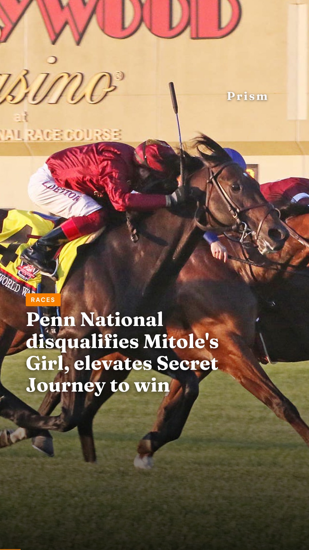 Penn National disqualifies Mitole's Girl, elevates Secret Journey to win