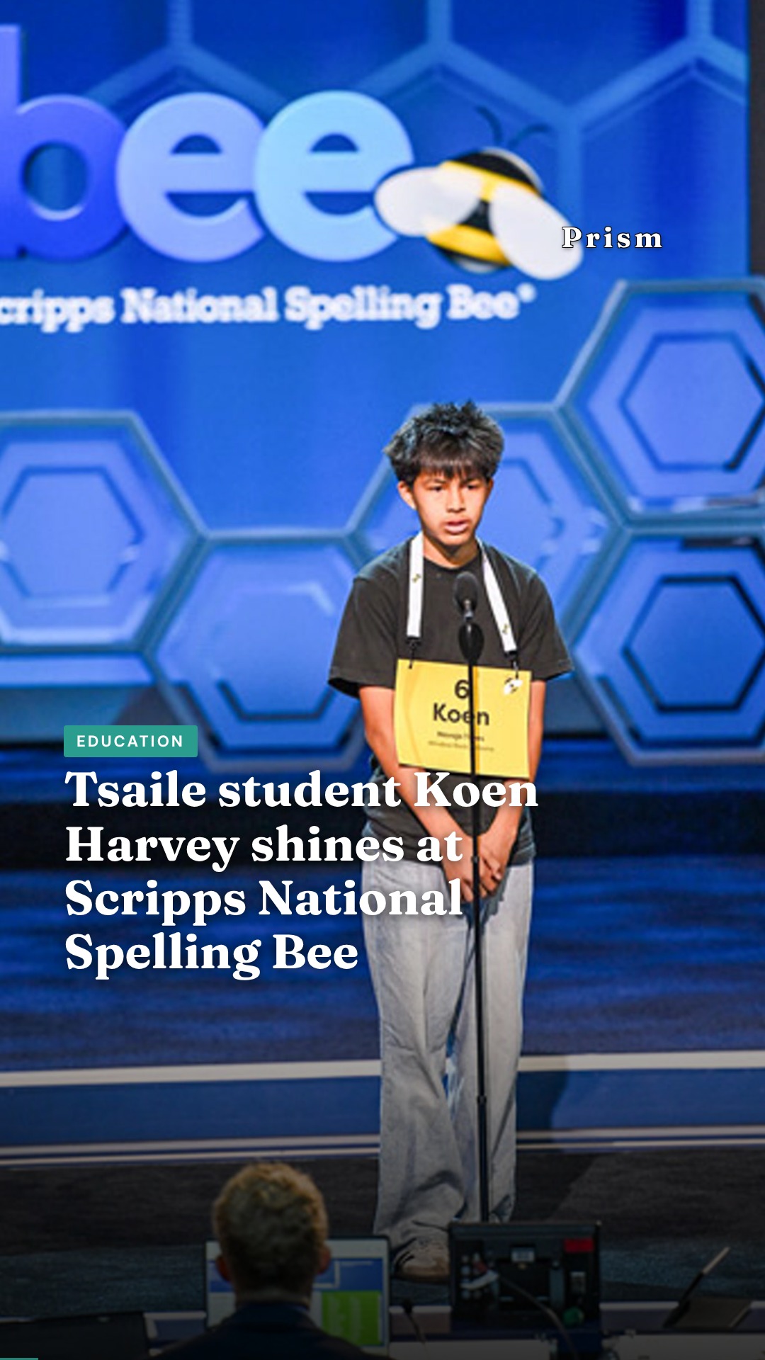 Tsaile student Koen Harvey shines at Scripps National Spelling Bee