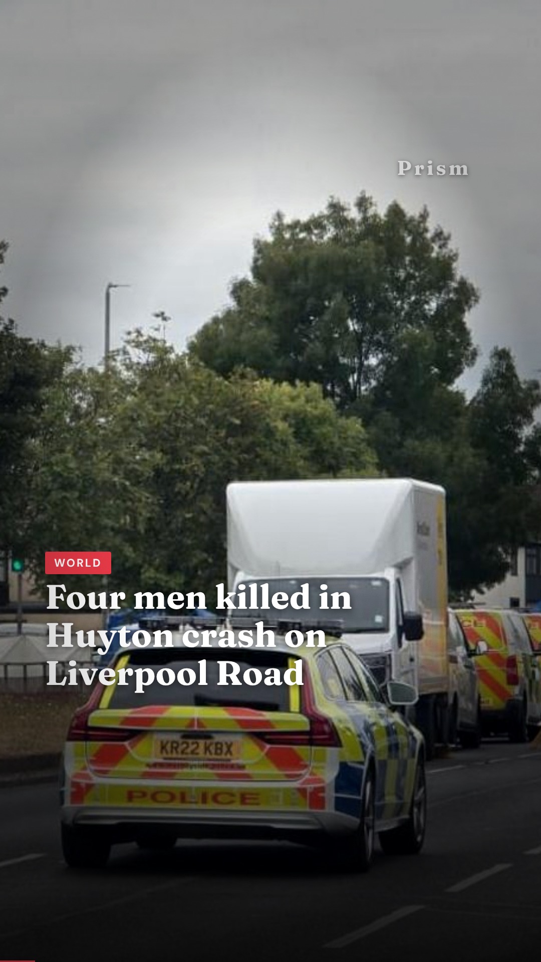Four men killed in Huyton crash on Liverpool Road