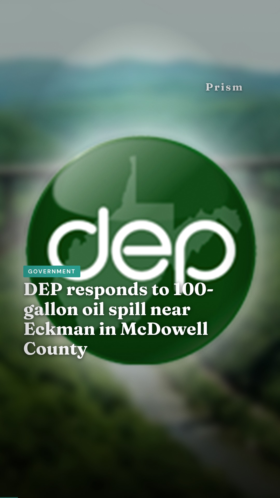 DEP responds to 100-gallon oil spill near Eckman in McDowell County
