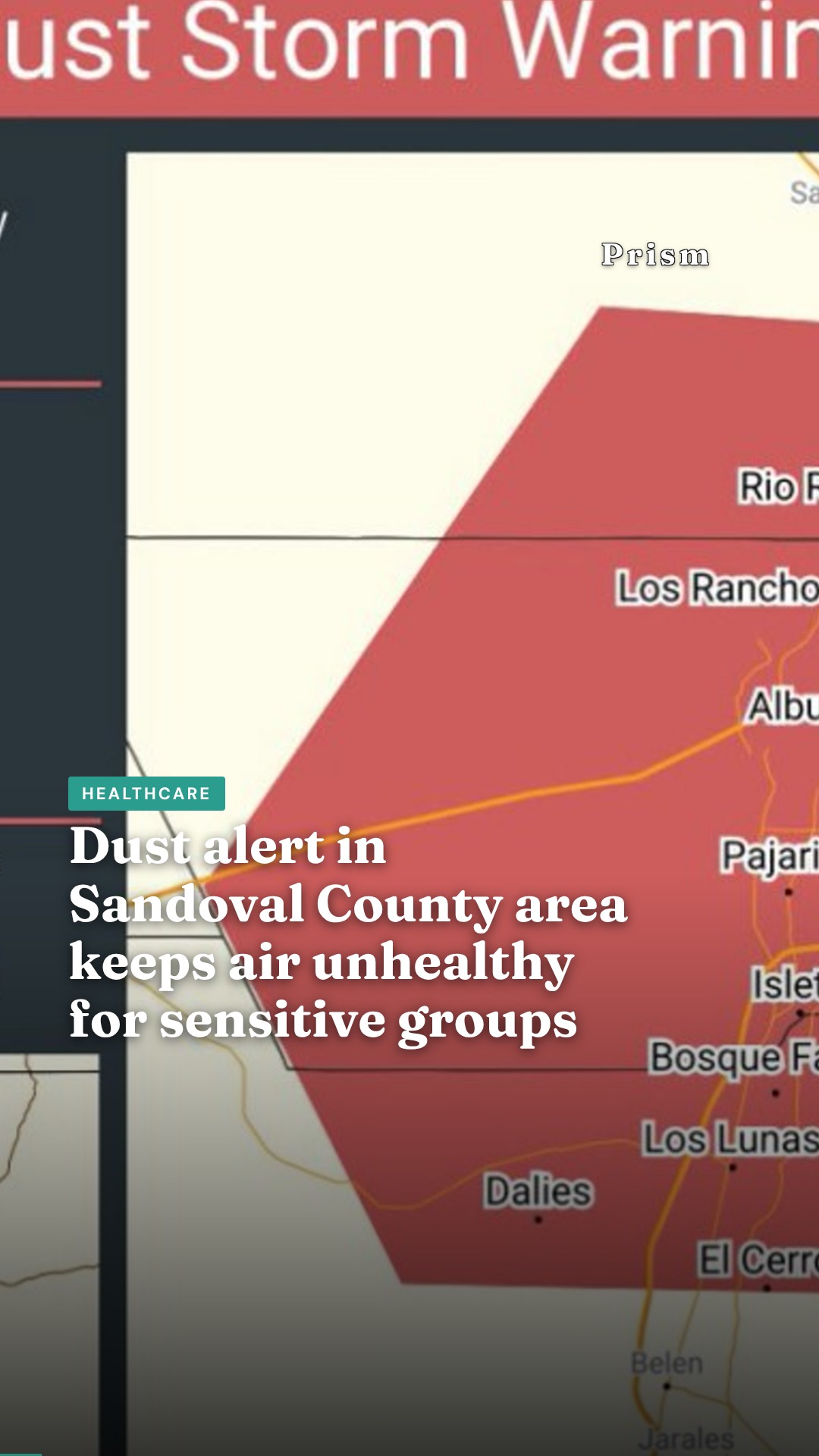 Dust alert in Sandoval County area keeps air unhealthy for sensitive groups