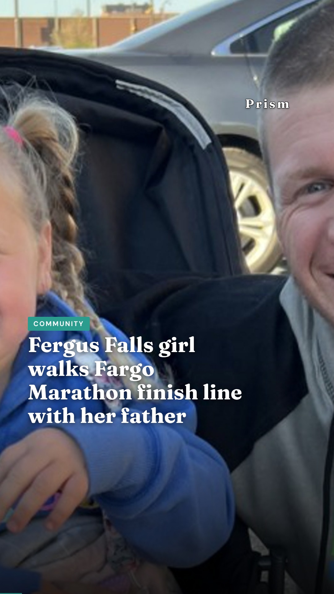 Fergus Falls girl walks Fargo Marathon finish line with her father