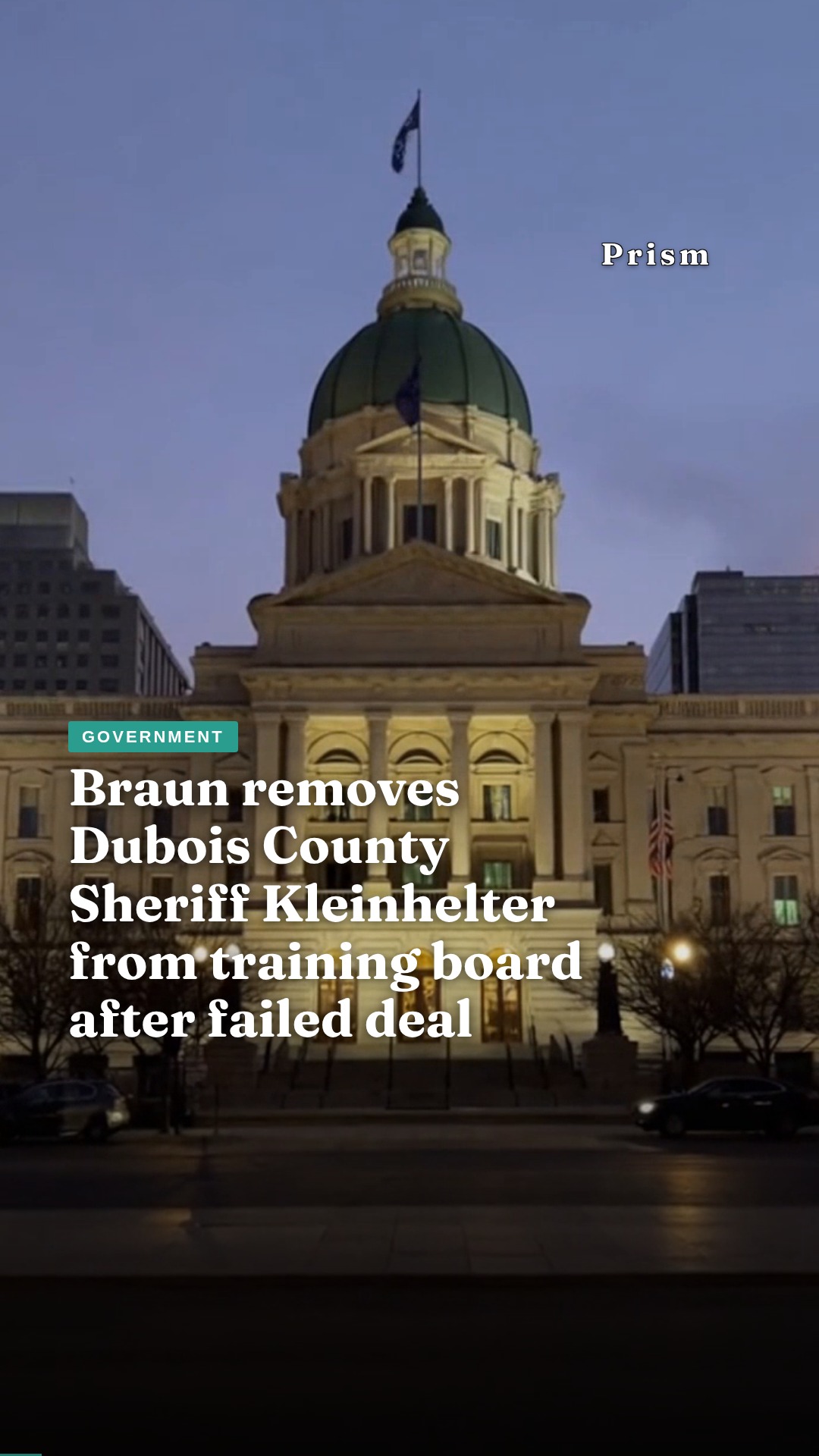 Braun removes Dubois County Sheriff Kleinhelter from training board after failed deal