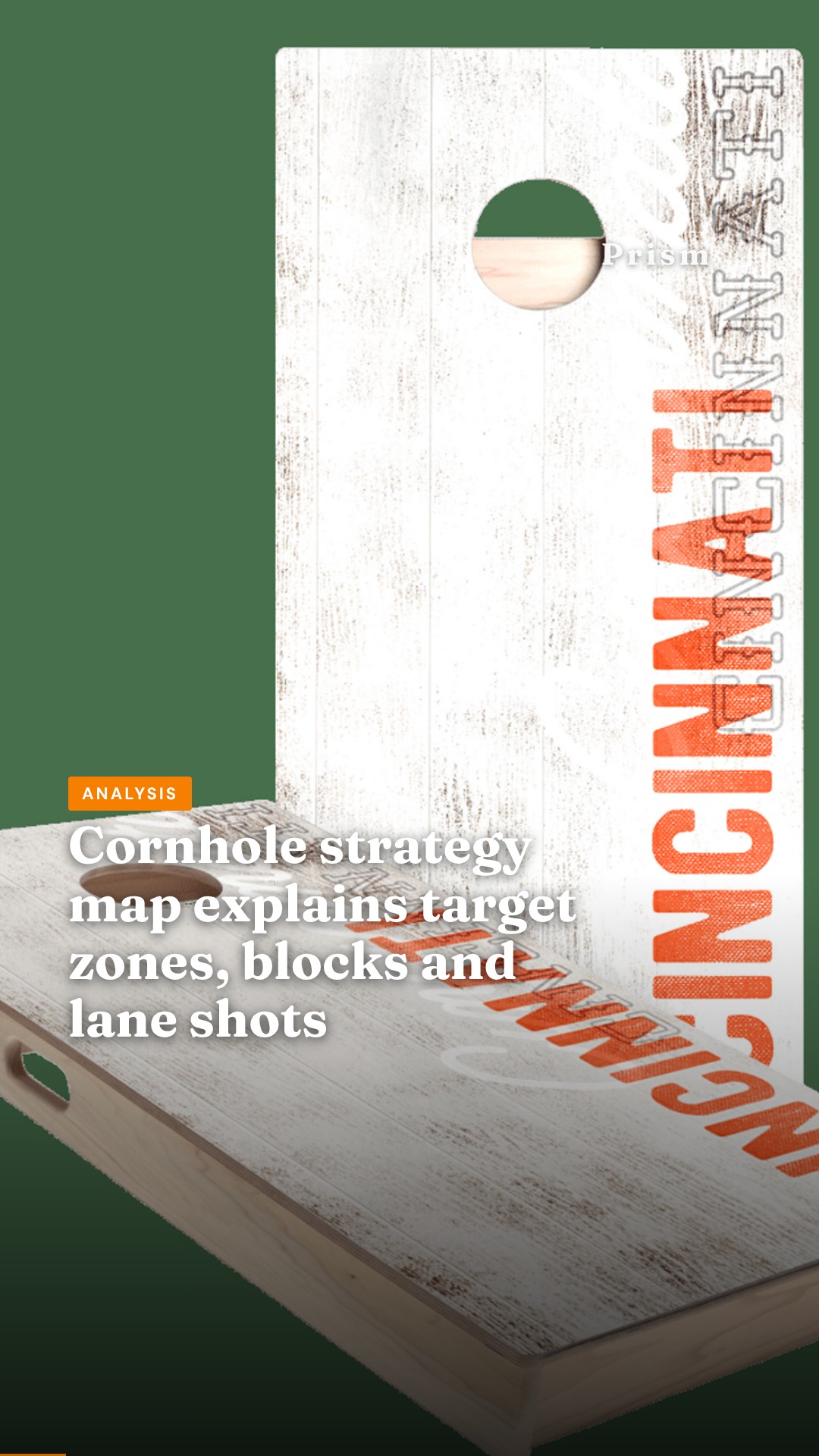 Cornhole strategy map explains target zones, blocks and lane shots