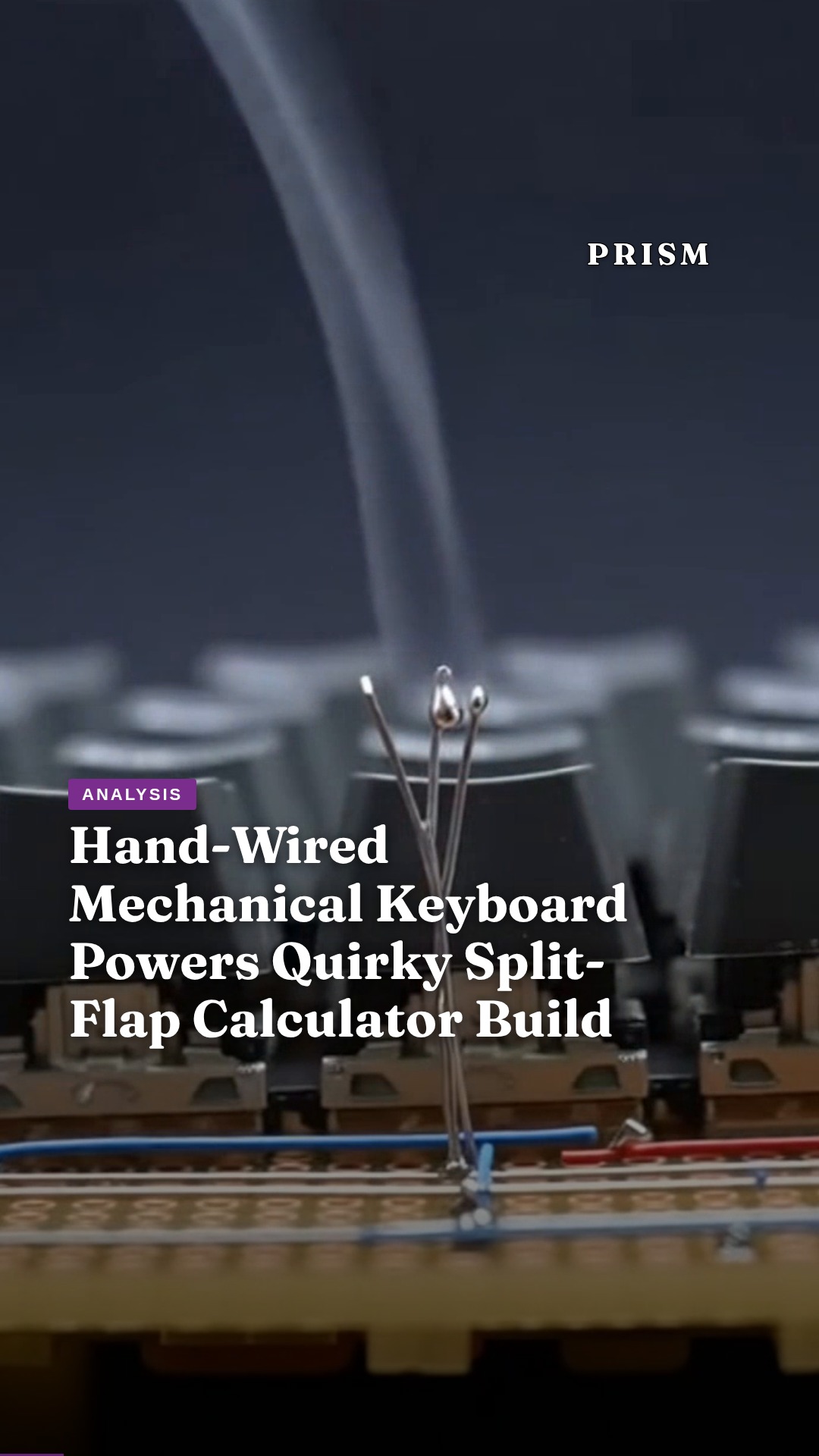 Hand-Wired Mechanical Keyboard Powers Quirky Split-Flap Calculator Build