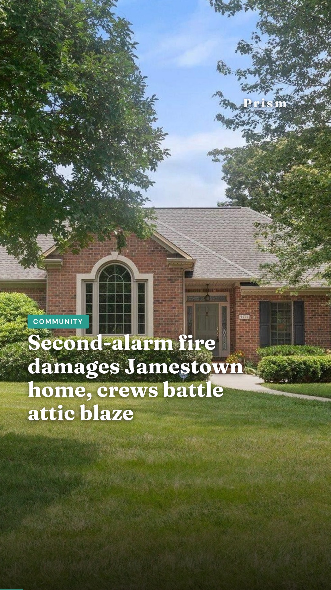Second-alarm fire damages Jamestown home, crews battle attic blaze