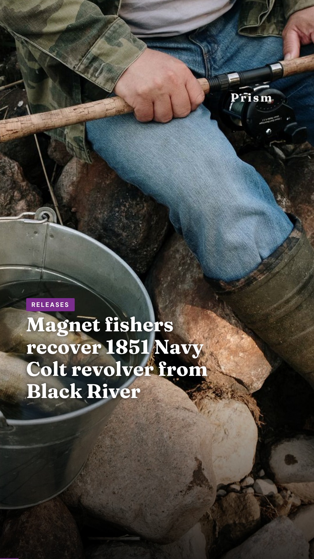 Magnet fishers recover 1851 Navy Colt revolver from Black River