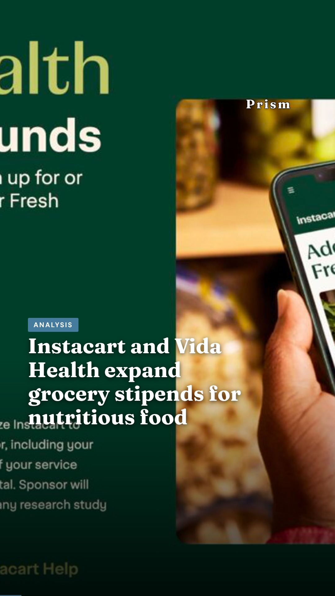Instacart and Vida Health expand grocery stipends for nutritious food