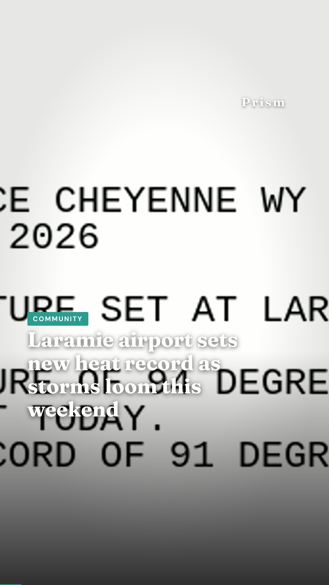 Laramie airport sets new heat record as storms loom this weekend