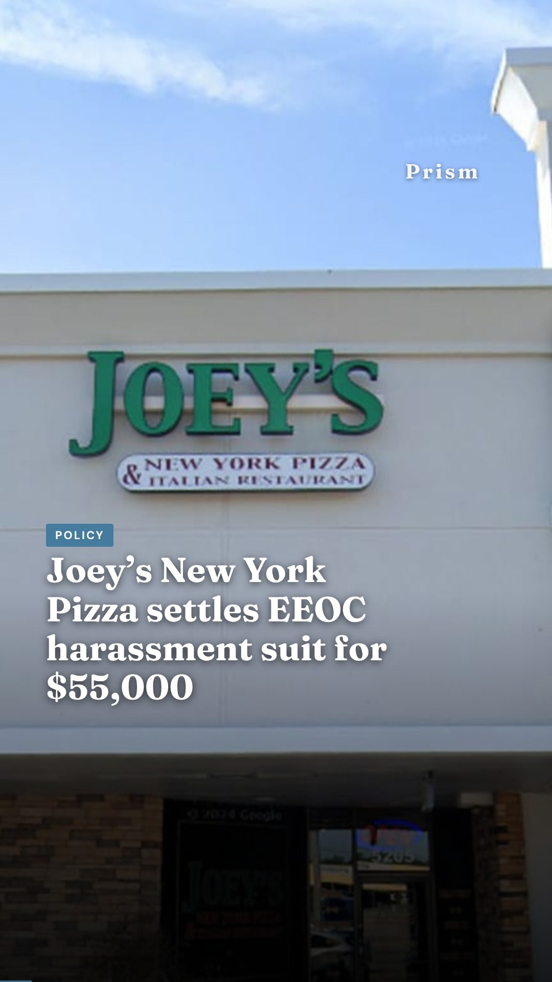 Joey’s New York Pizza settles EEOC harassment suit for $55,000