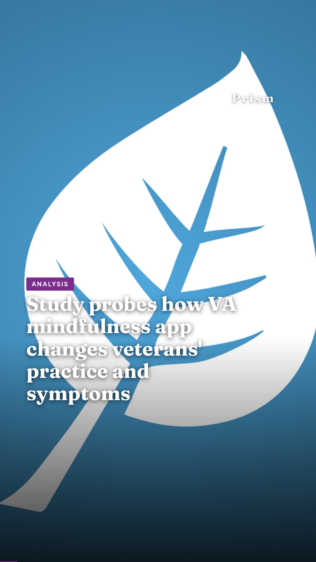 Study probes how VA mindfulness app changes veterans' practice and symptoms