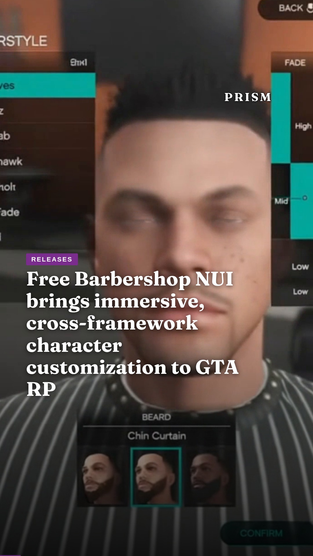 Free Barbershop NUI brings immersive, cross-framework character customization to GTA RP
