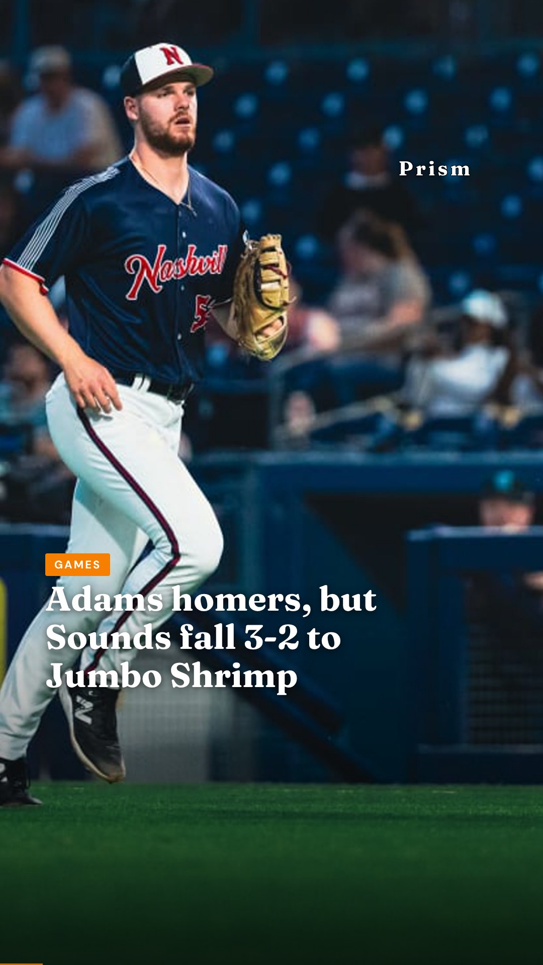 Adams homers, but Sounds fall 3-2 to Jumbo Shrimp