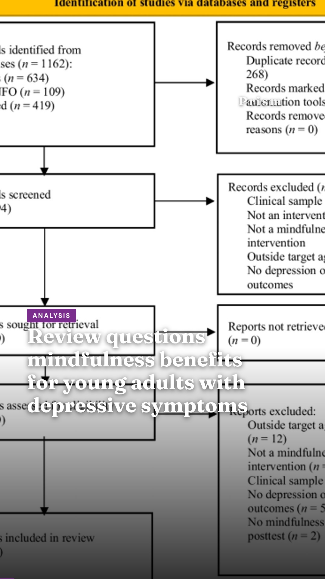 Review questions mindfulness benefits for young adults with depressive symptoms